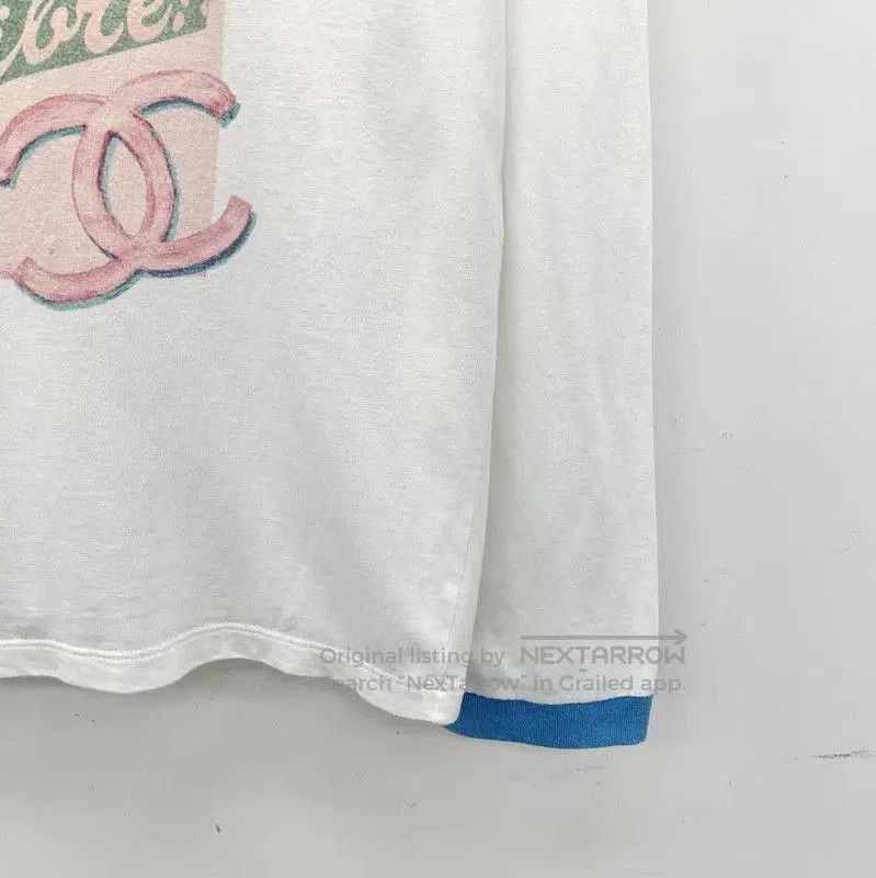 Chanel Chanel White Cotton Women's T-shirt with Graphic Print . Size L / US 10 / IT 46 - 3 Thumbnail