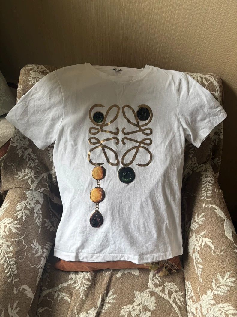 Loewe LOEWE Printed Classic Short-sleeved Women's T-shirt, White Size S / US 4 / IT 40 - 2 Thumbnail