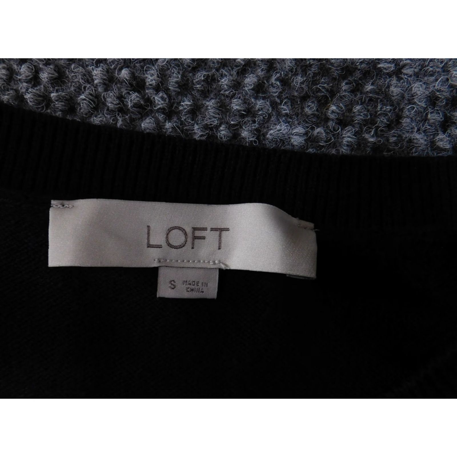 Loft LOFT Sweater Womens Small Navy Blue Mixed Media Pullover Knit Blouse Long Sleeve Size S / US 4 / IT 40 - 4 Thumbnail