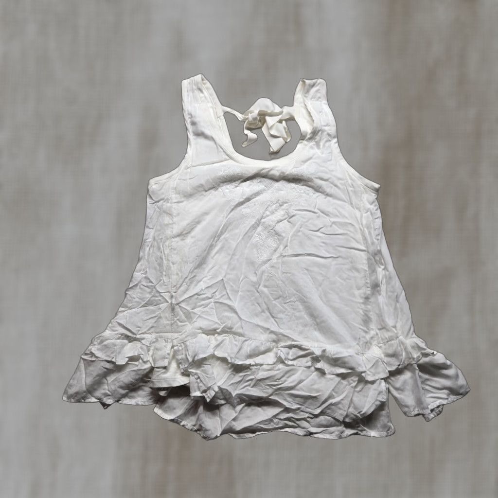 Vintage White Sleeveless Tank Top Shirt for Women, Size L, 100% Rayon, Business Casual Workwear Size L / US 10 / IT 46 - 1 Thumbnail
