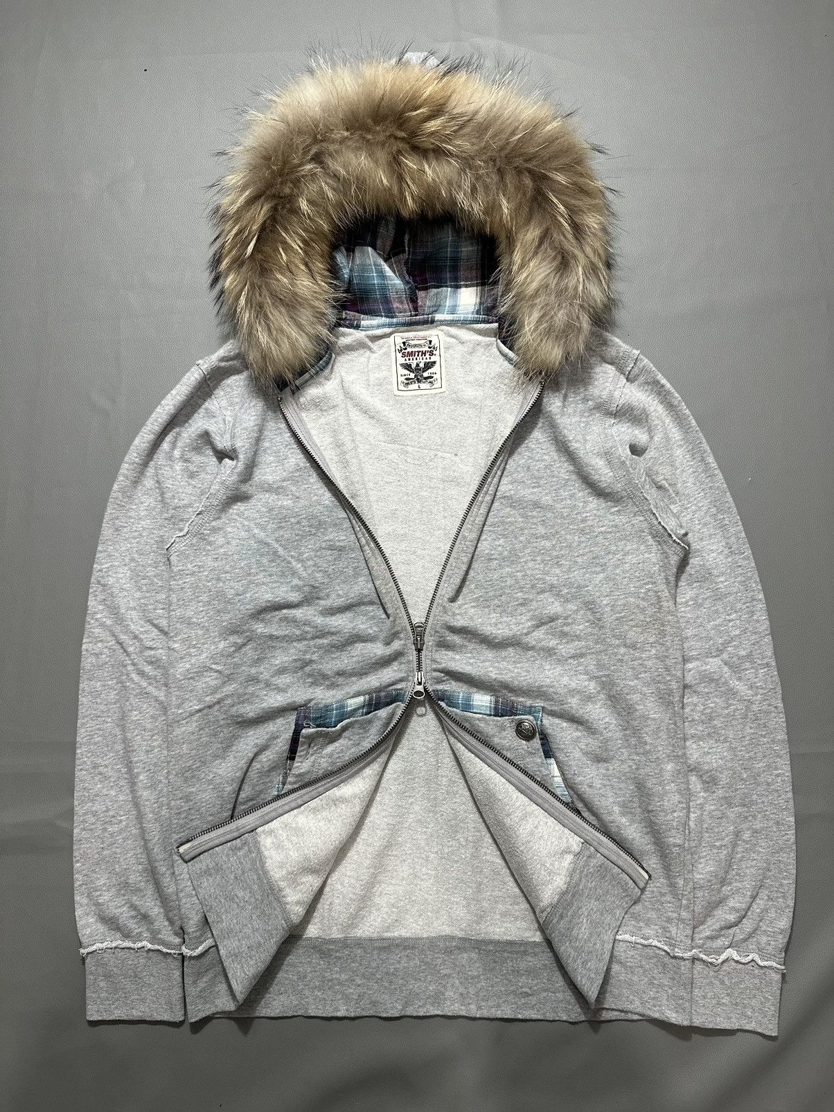 20471120 VINTAGE DISTRESSED FUR ZIP HOODIE DOUBLE POCKET SINCR 1906 Size US L / EU 52-54 / 3 - 5 Thumbnail