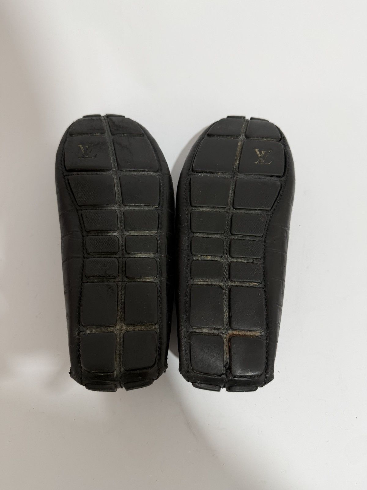 Louis Vuitton Louis Vuitton Black Croc Embossed Leather Driving Loafers Size US 8 / EU 41 - 10 Thumbnail