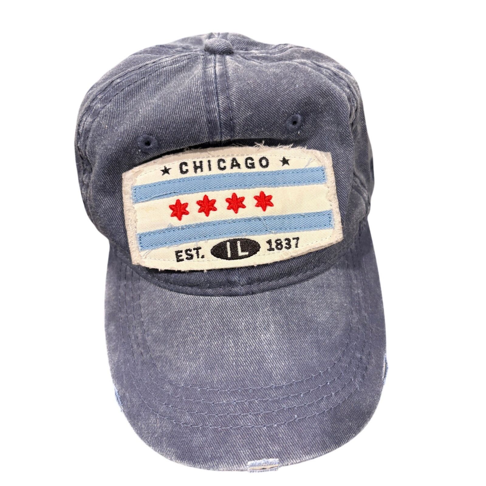 Vintage Vintage-Style Chicago Flag Cap (Distressed Blue) Size ONE SIZE - 3 Thumbnail
