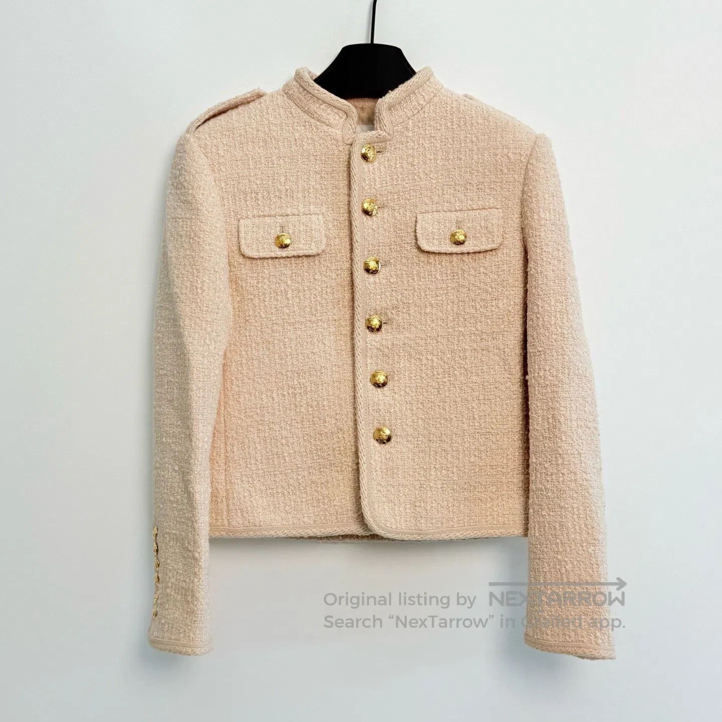 Celine Celine Tweed Stand Collar Short Coat. Size XXS / US 00 / IT 34 - 1 Thumbnail
