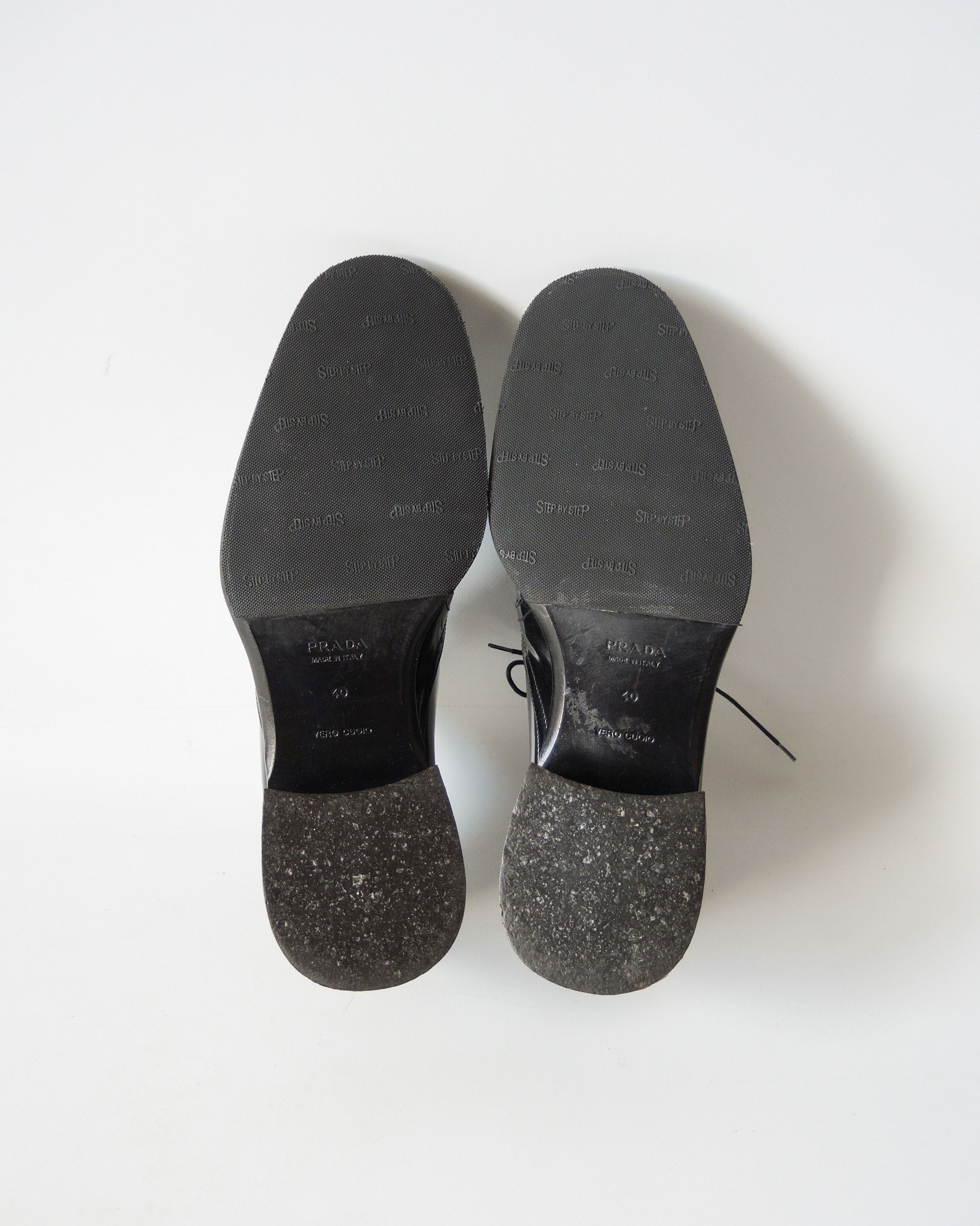 Prada Prada Black Patent Leather Oxford Shoes – Made in Italy Size US 9 / IT 39 - 12 Thumbnail