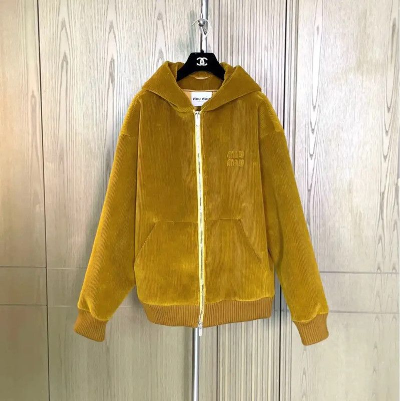 Miu Miu Miu Miu Mustard Yellow Cotton Jacket 0089 Size M / US 6-8 / IT 42-44 - 1 Thumbnail