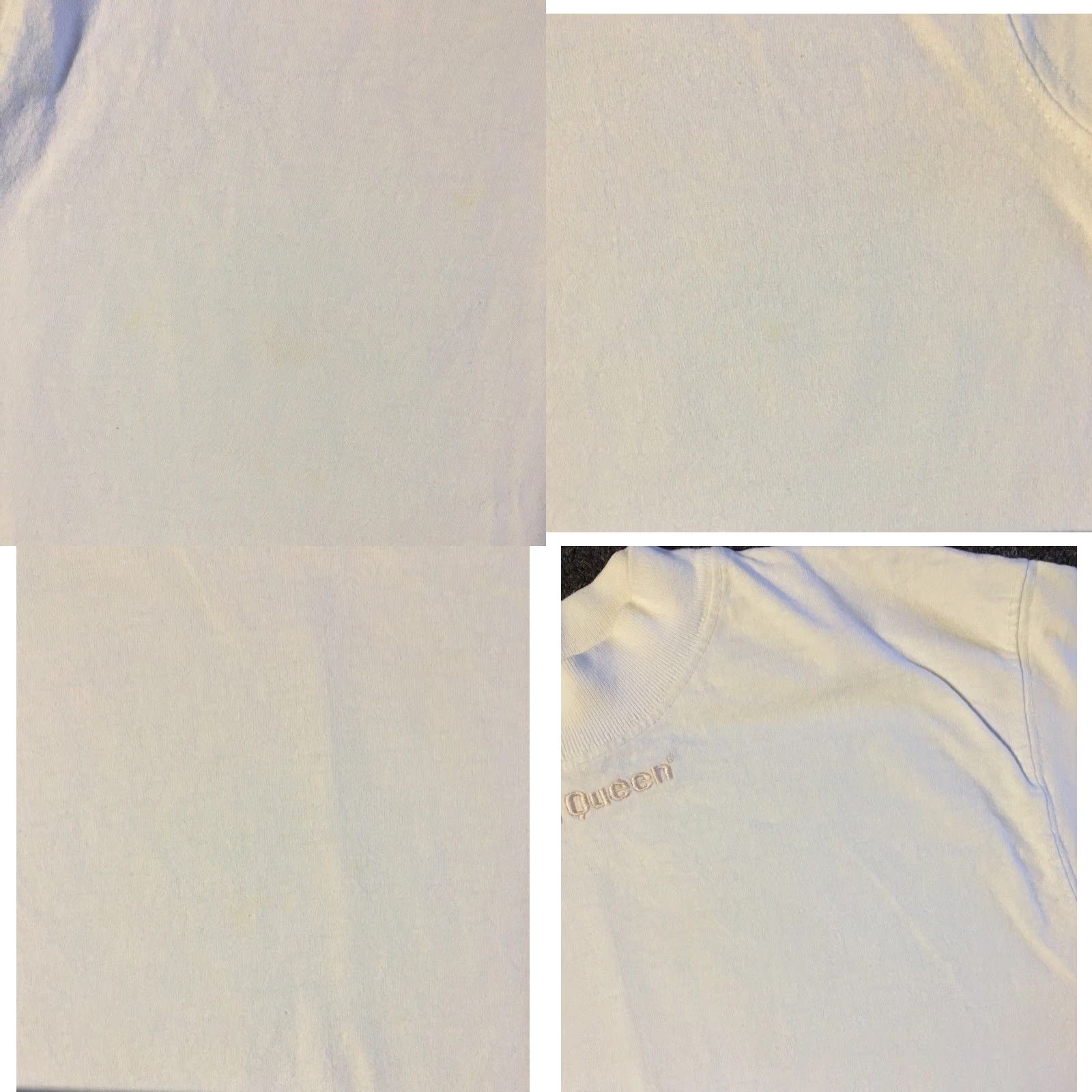 VINTAGE Dairy Queen Shirt S White 90s Faded Mock Neck Long Sleeve BMX Grunge Fast Food Surf Skate Car Retro USA Mens