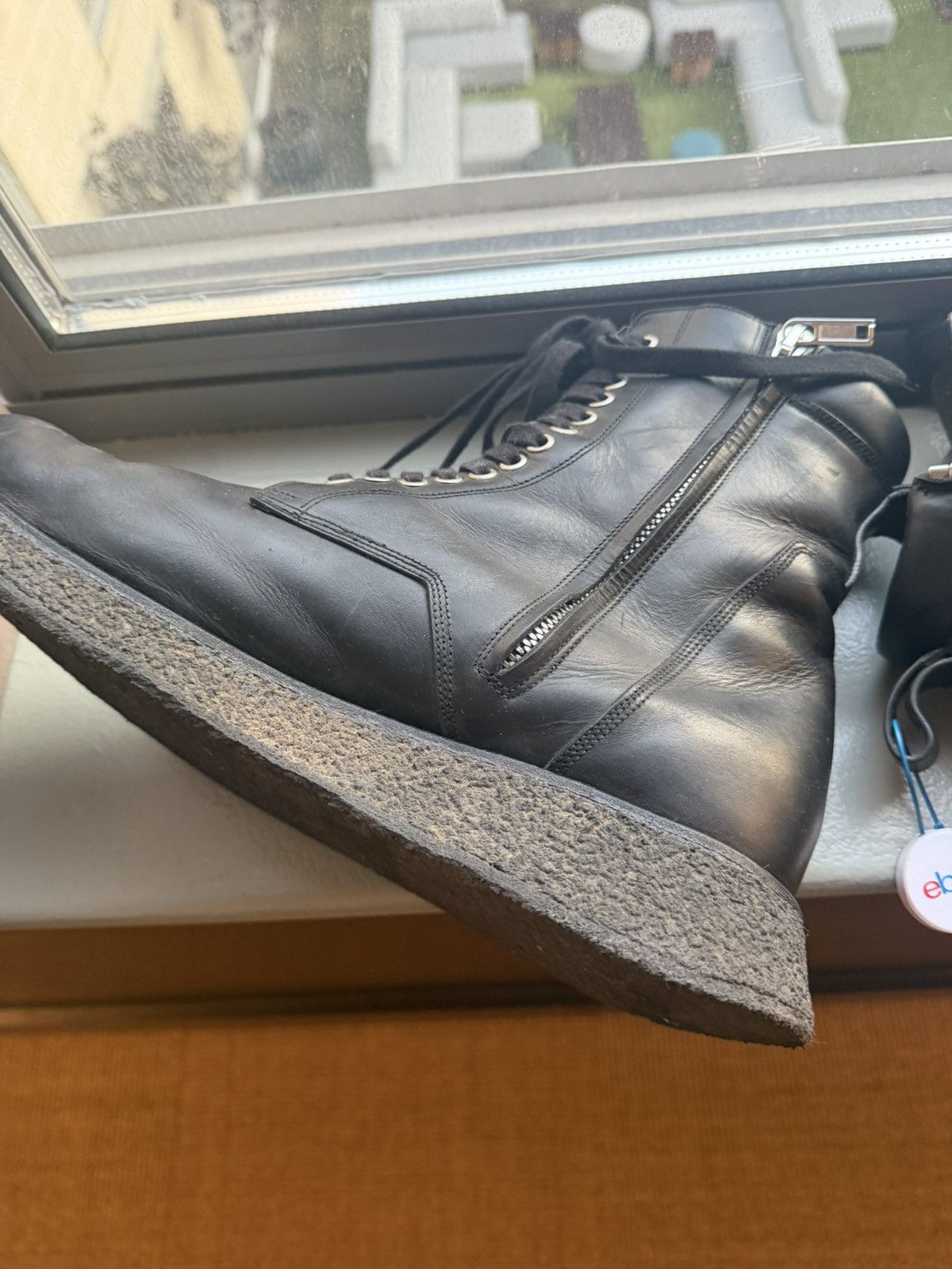 Rick Owens RICK OWENS GLITTER COMBAT BOOTS Size US 12 / EU 45 - 15 Thumbnail