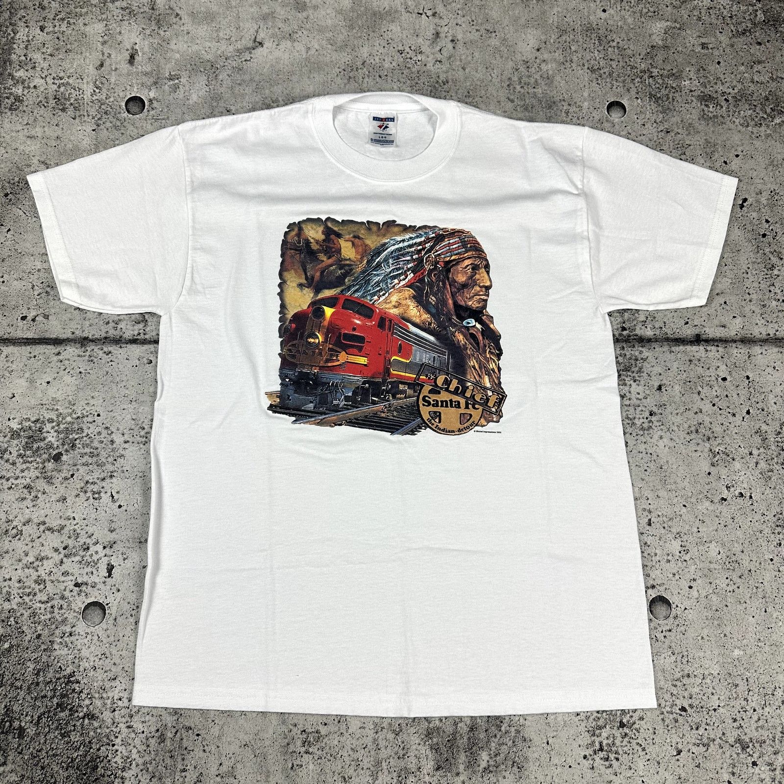 Jerzees Chief Santa Fe Train Shirt Size Large The Indian Detour Size US L / EU 52-54 / 3 - 1 Thumbnail