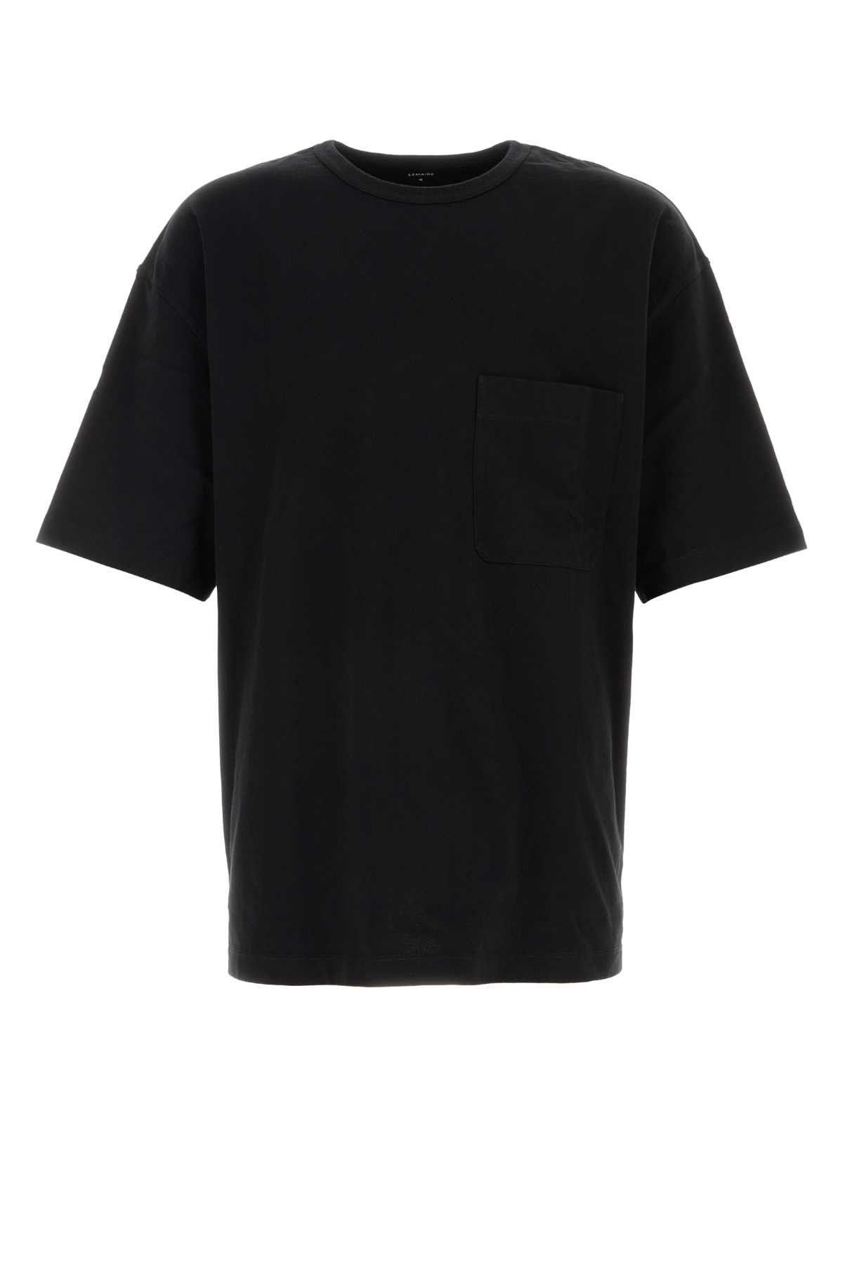 Lemaire Black Cotton T-Shirt Size US M / EU 48-50 / 2 - 1 Thumbnail