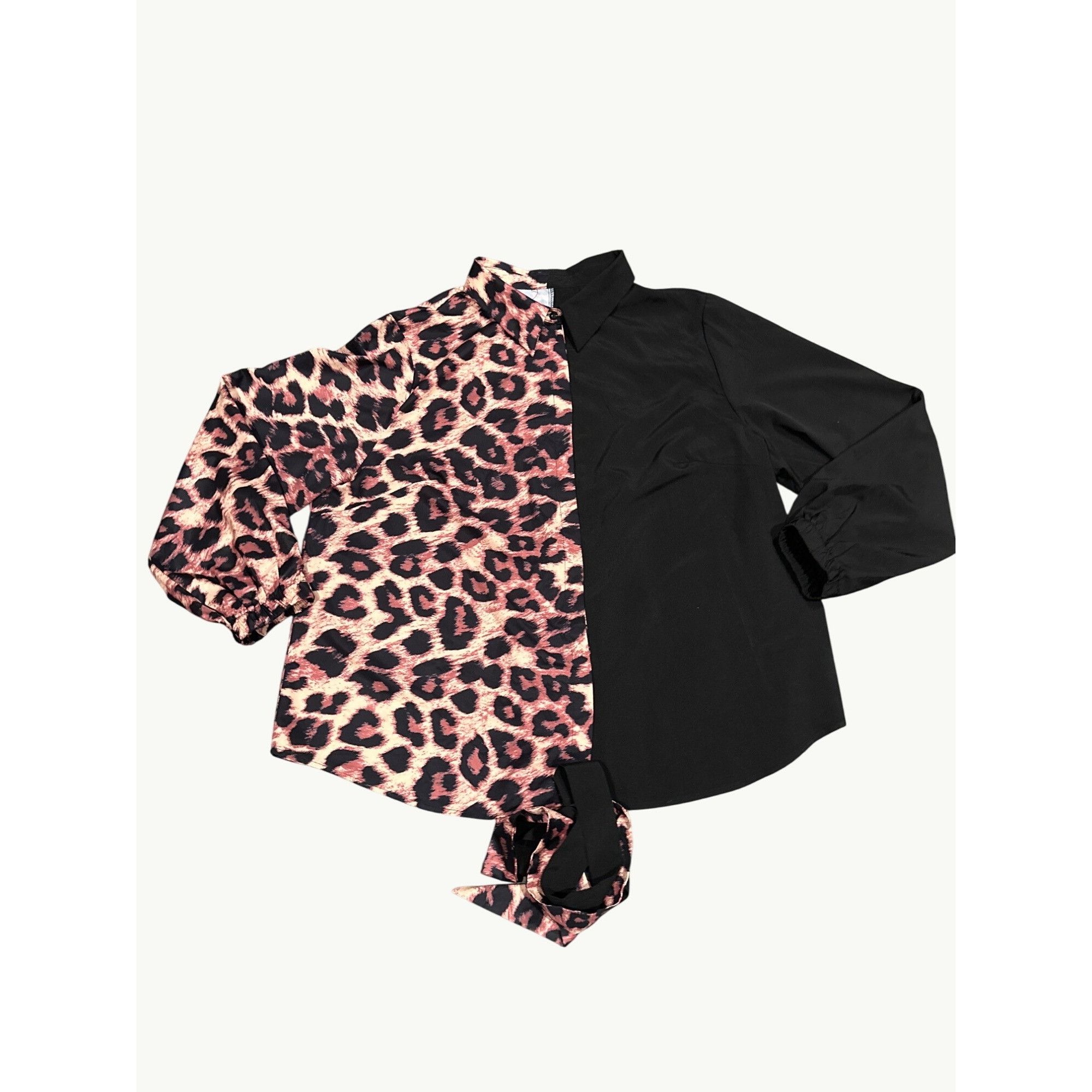 Other CCC Half Leopard Half Black Block Mini Shirt Dress Size 3XL Size 3XL / US 20-22 - 5 Thumbnail