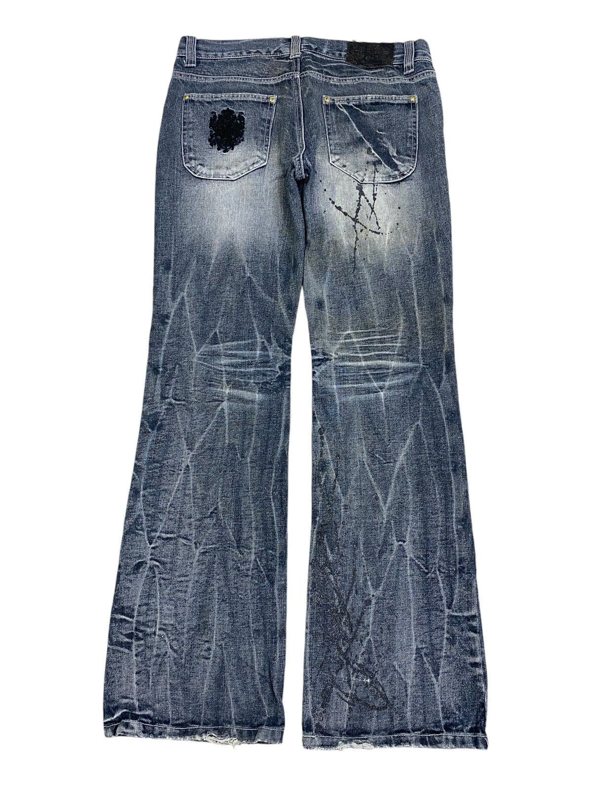 LOWBOX Vintage Lowbox Washed Grey Distressed Gothic L Patch Edgy Size US 31 - 12 Thumbnail