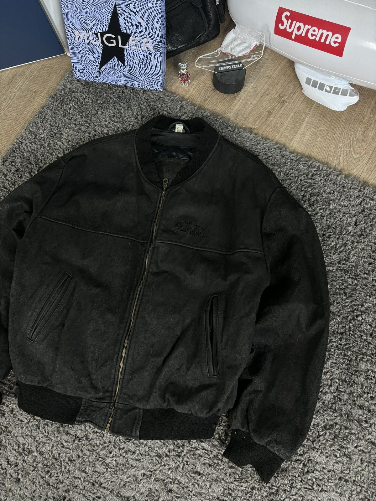 Coca Cola × NASCAR × Vintage Vintage Black Leather Jacket Coca Cola 90s RARE Nascar Size US XL / EU 56 / 4 - 2 Thumbnail