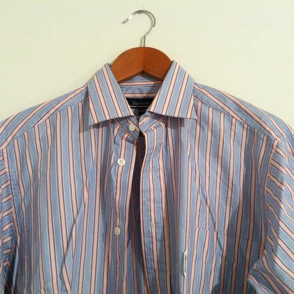 Faconnable FACONNABLE MENS BLUE COTTON DRESS SHIRT SIZE: 15.5 Size US M / EU 48-50 / 2 - 1 Thumbnail