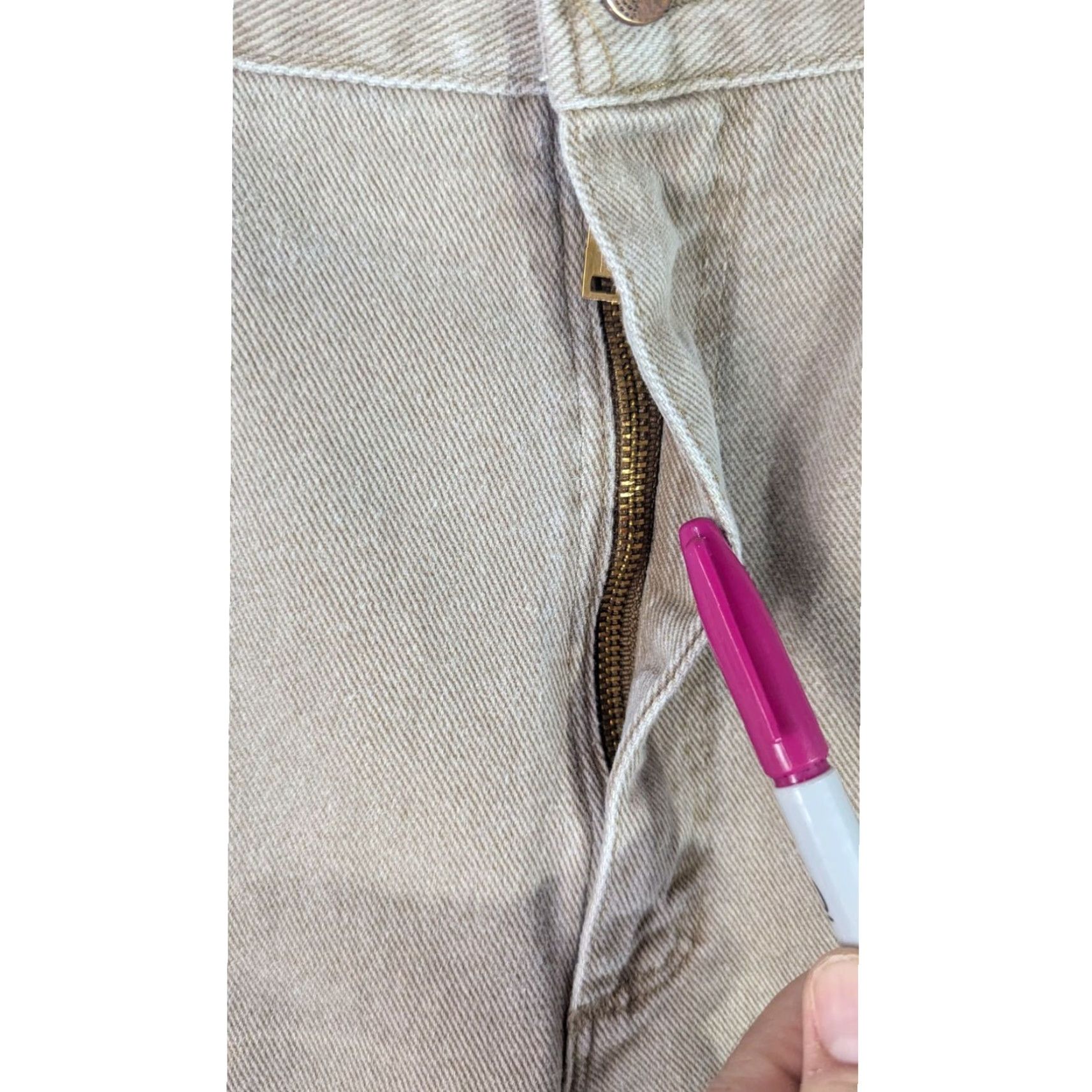 VINTAGE Wrangler Jeans 13 Beige Denim 90s USA Straight 5-Pocket VTG Womens