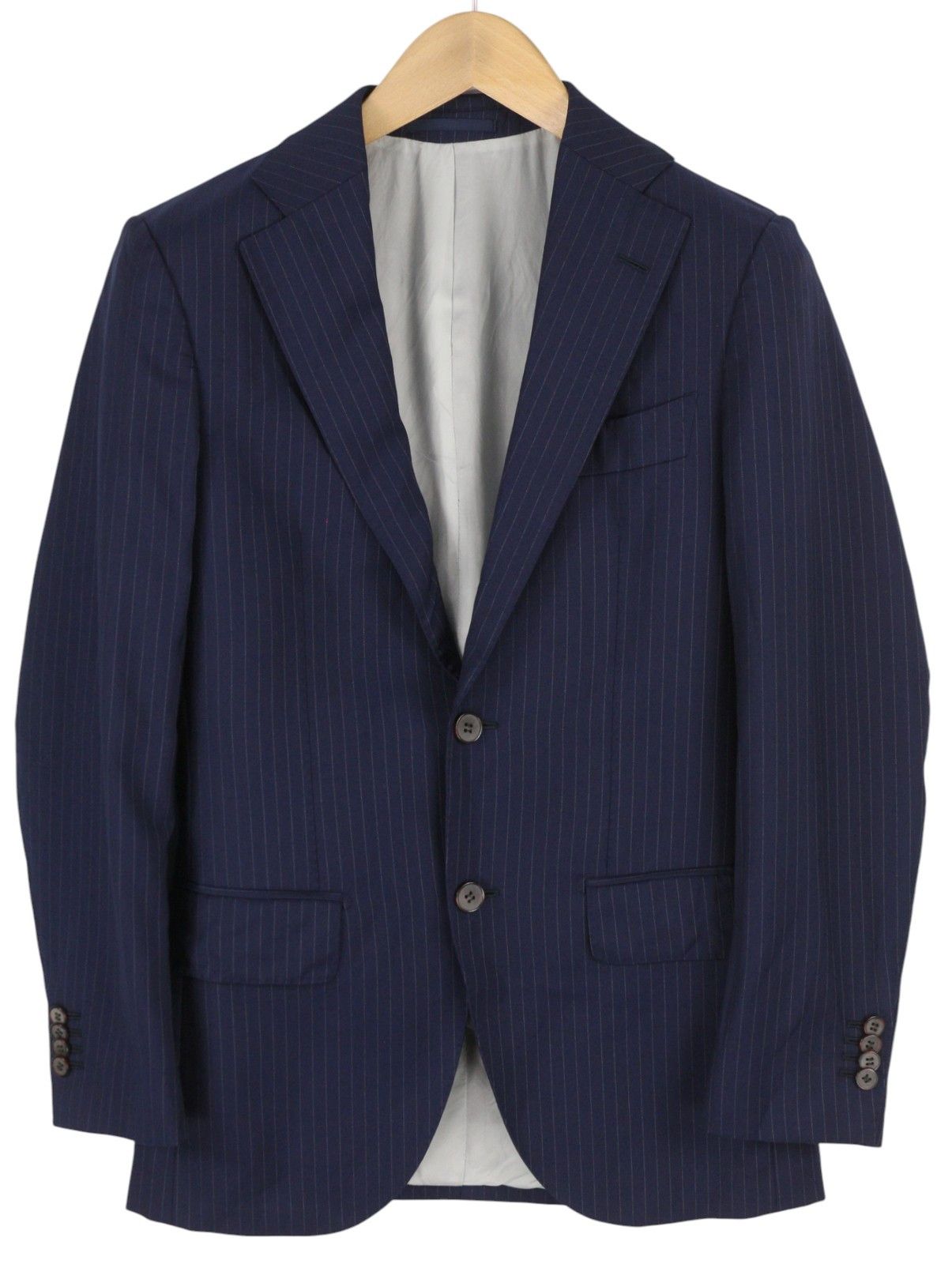 Suitsupply LAZIO UK32R Blue Wool Slim Pinstriped Blazer 85713 Size 34S - 1 Thumbnail
