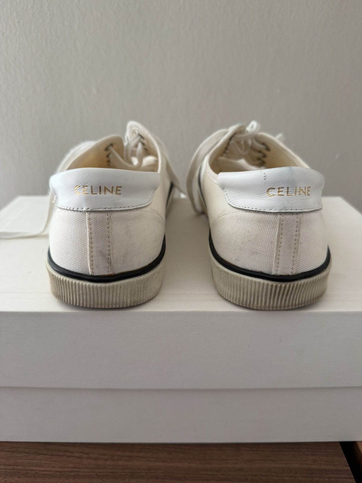 Celine CELINE - WHITE LOW SNEAKERS - HEDI SLIMANE Size US 8 / EU 41 - 4 Thumbnail