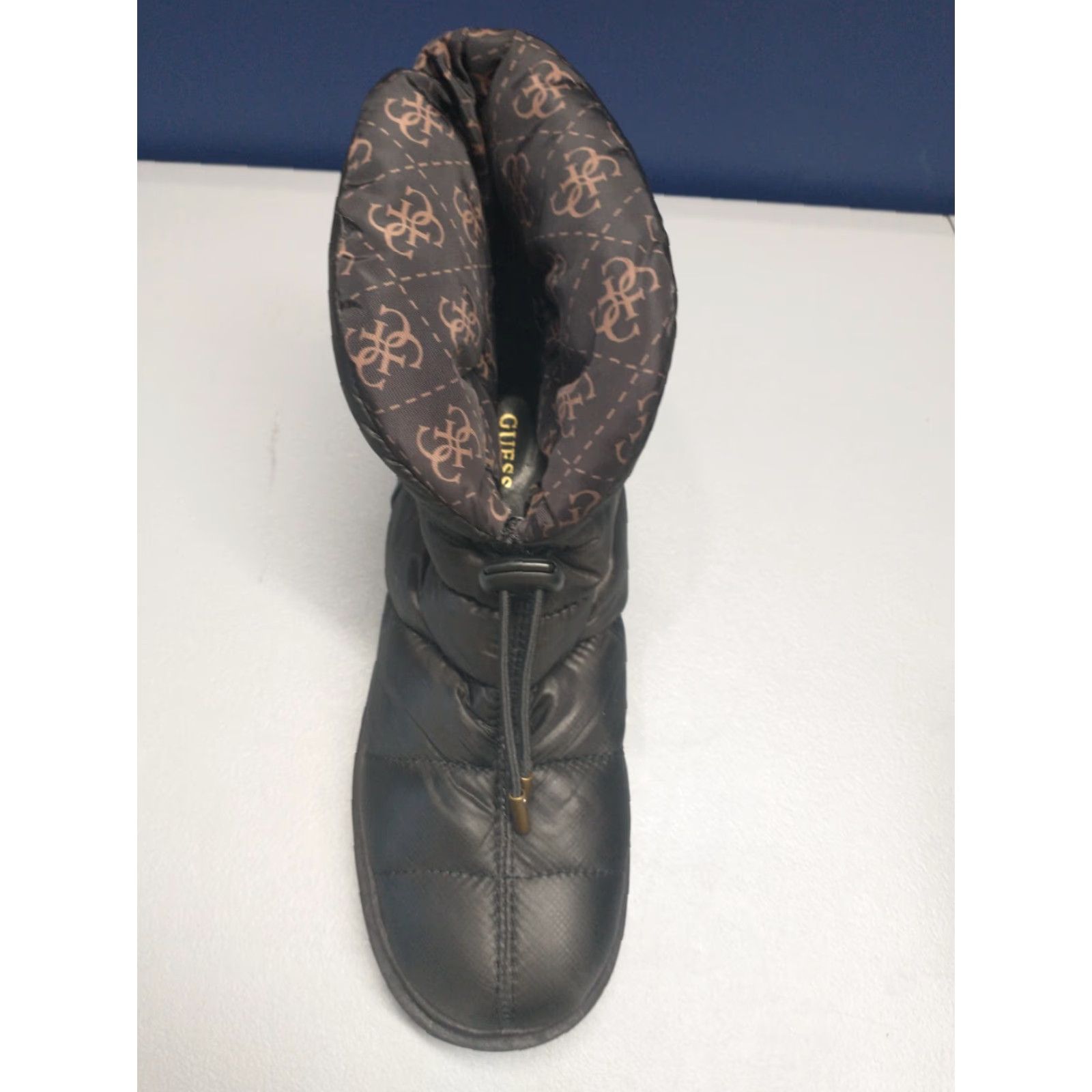 Guess GUESS Winter Ankle Snow Boots Womens Size 6.5 Black Leather Puffer Pull On New without box Size US 7 / IT 37 - 5 Thumbnail
