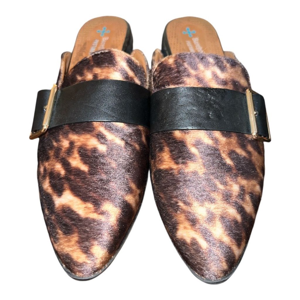 Other Bare Traps Posture Leopard Print Mules Size 8.5 Brown/ Black Size US 8.5 / IT 38.5 - 2 Thumbnail