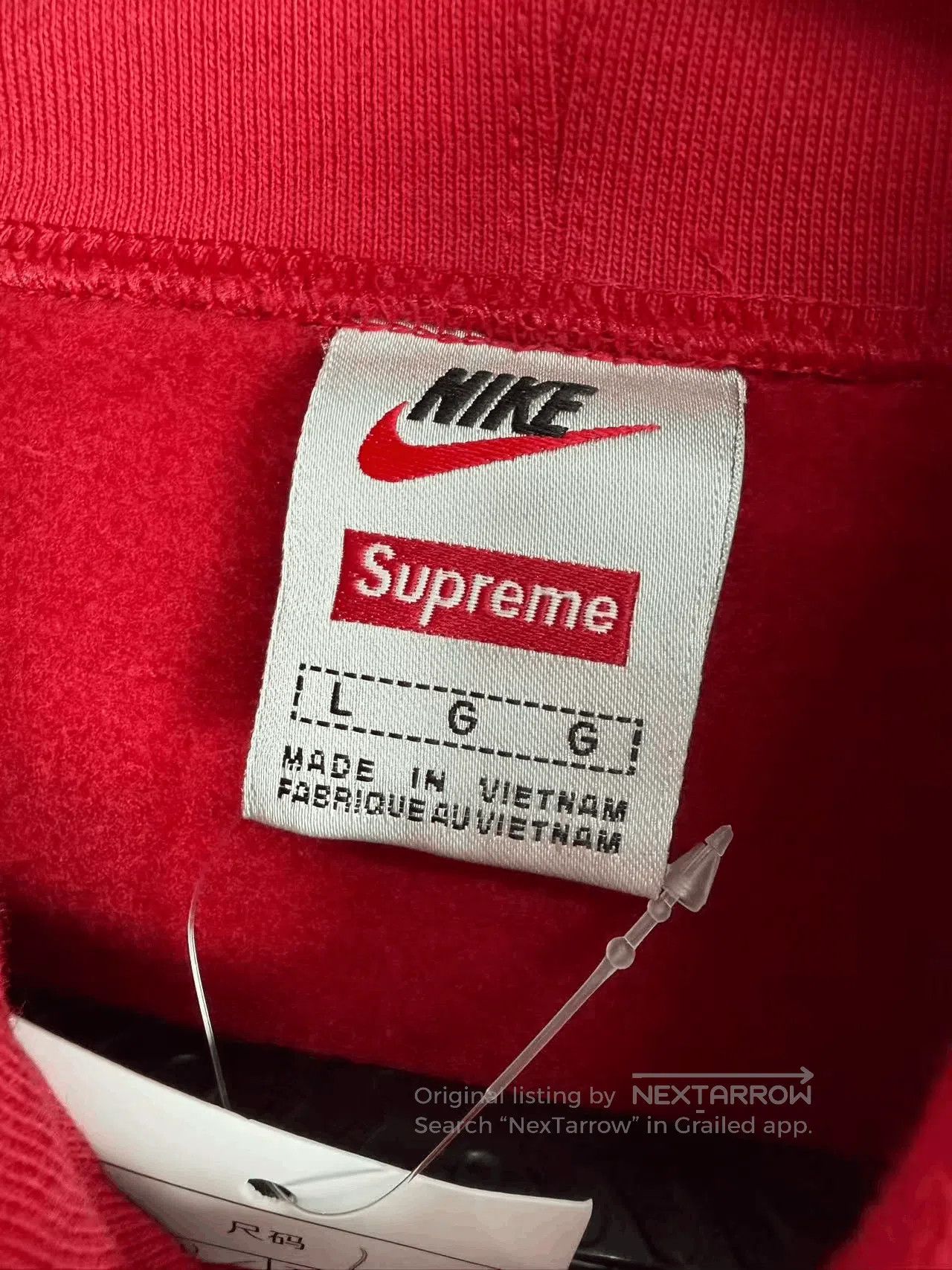 Supreme Supreme Nike Collaboration Red Hoodie. Size US L / EU 52-54 / 3 - 3 Thumbnail