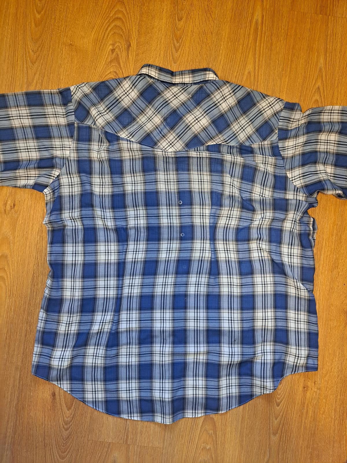 Other Ely Cattleman Pearl Snap Shirt Mens XXL Plaid Blue White Size US XXL / EU 58 / 5 - 4 Thumbnail