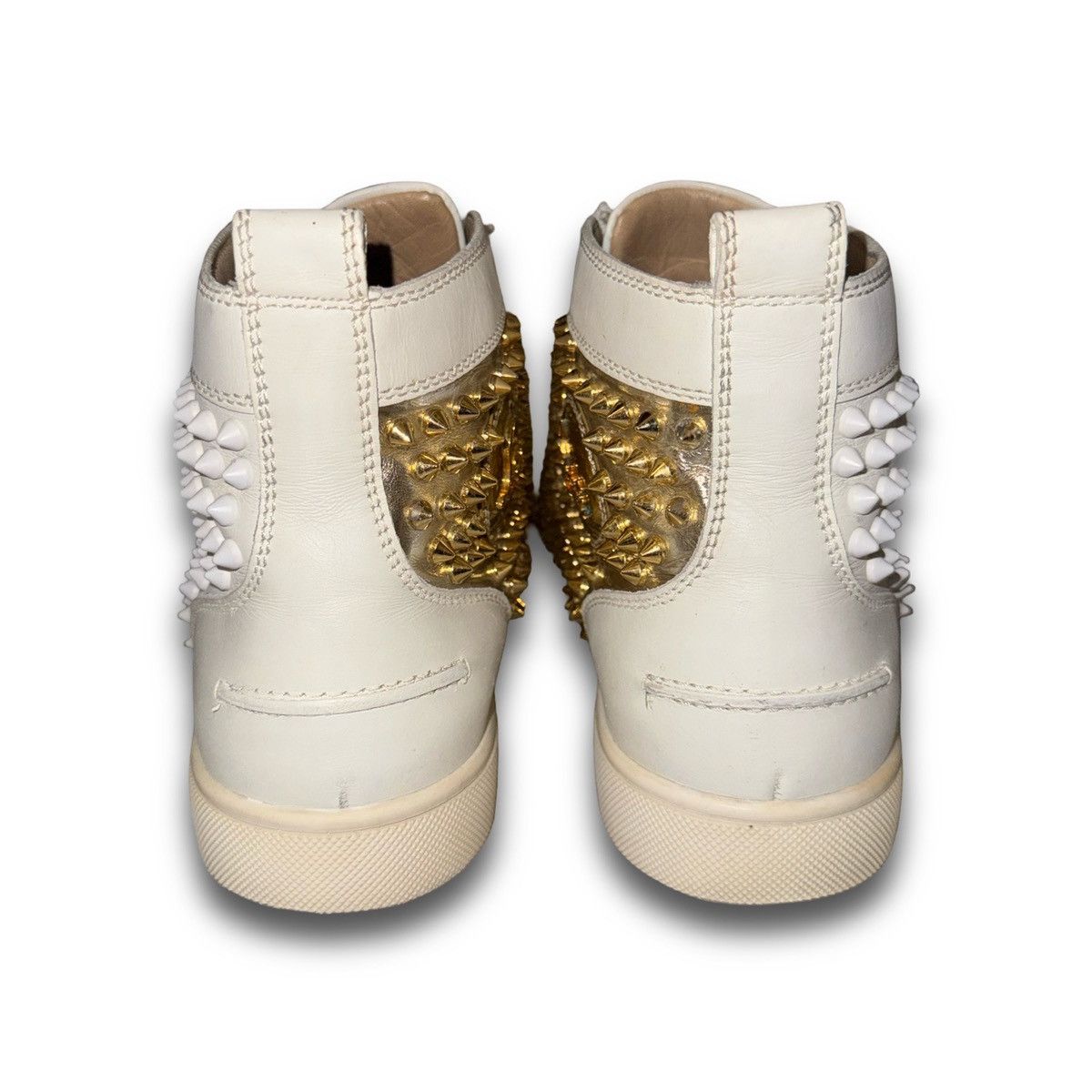 Christian Louboutin Christian Louboutin white/gold spike hightops Size US 7.5 / EU 40-41 - 6 Thumbnail