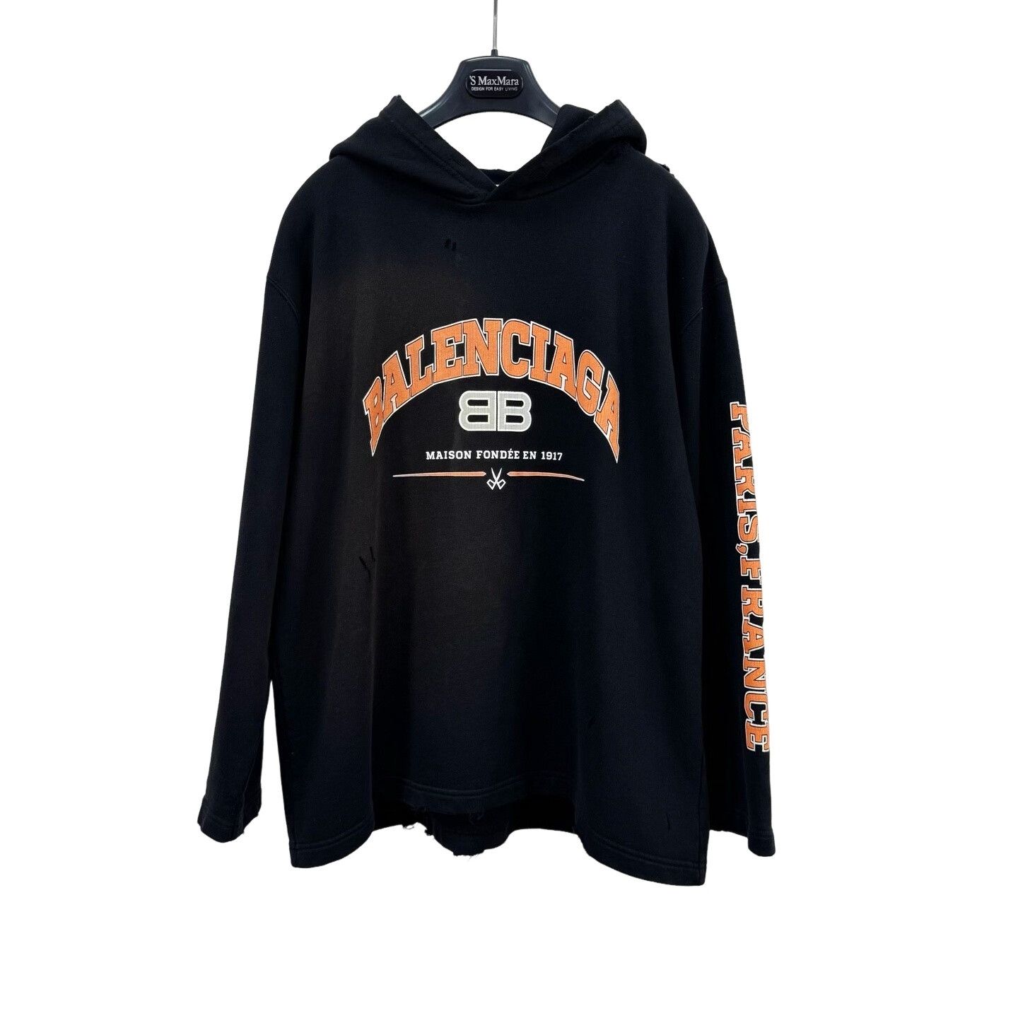 Balenciaga Balenciaga Distressed Logo Hoodie M Size US M / EU 48-50 / 2 - 1 Thumbnail