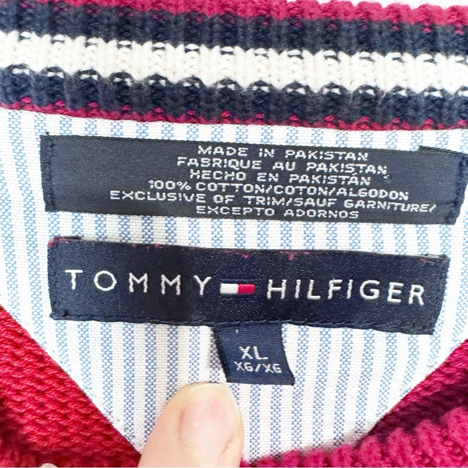 Tommy Hilfiger Tommy Hilfiger Red Cotton Pullover Sweater Men’s Size XL Size US XL / EU 56 / 4 - 4 Thumbnail