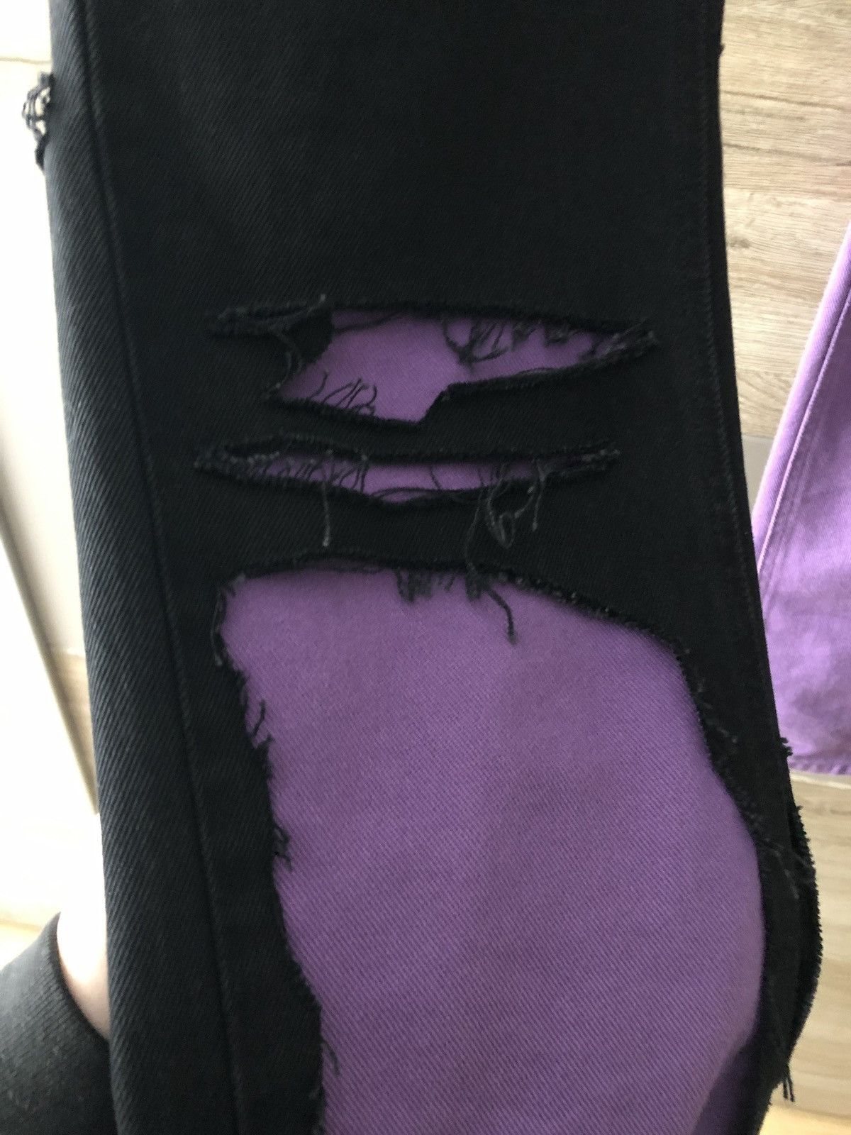 Raf Simons Raf Simons purple Double layered destroyed denim SS20 Size US 31 - 3 Thumbnail