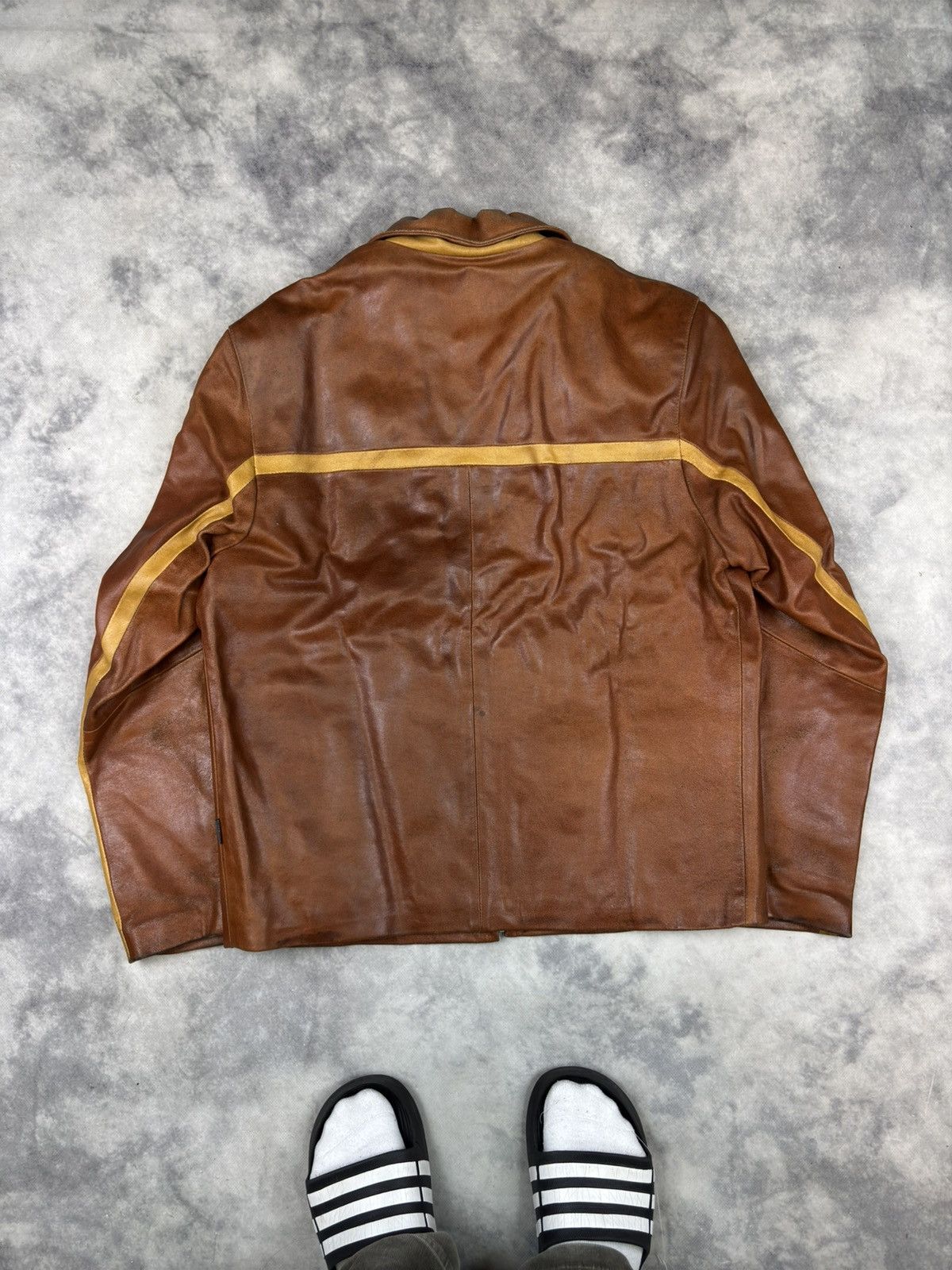 Other Vintage Brown Real Leather Jacket Old Money Detroit 90s Rare Size US L / EU 52-54 / 3 - 5 Thumbnail