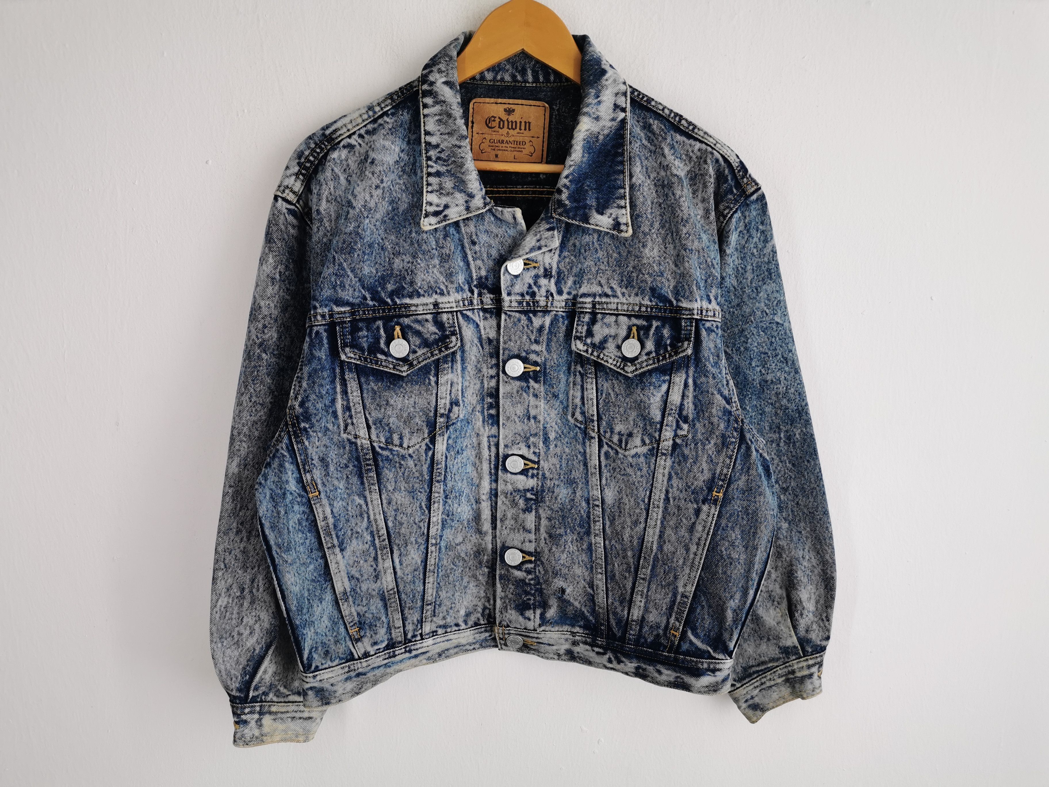 Edwin Distressed Vintage Edwin Acidwash Denim Jeans Jacket Size M Size US S / EU 44-46 / 1 - 1 Thumbnail