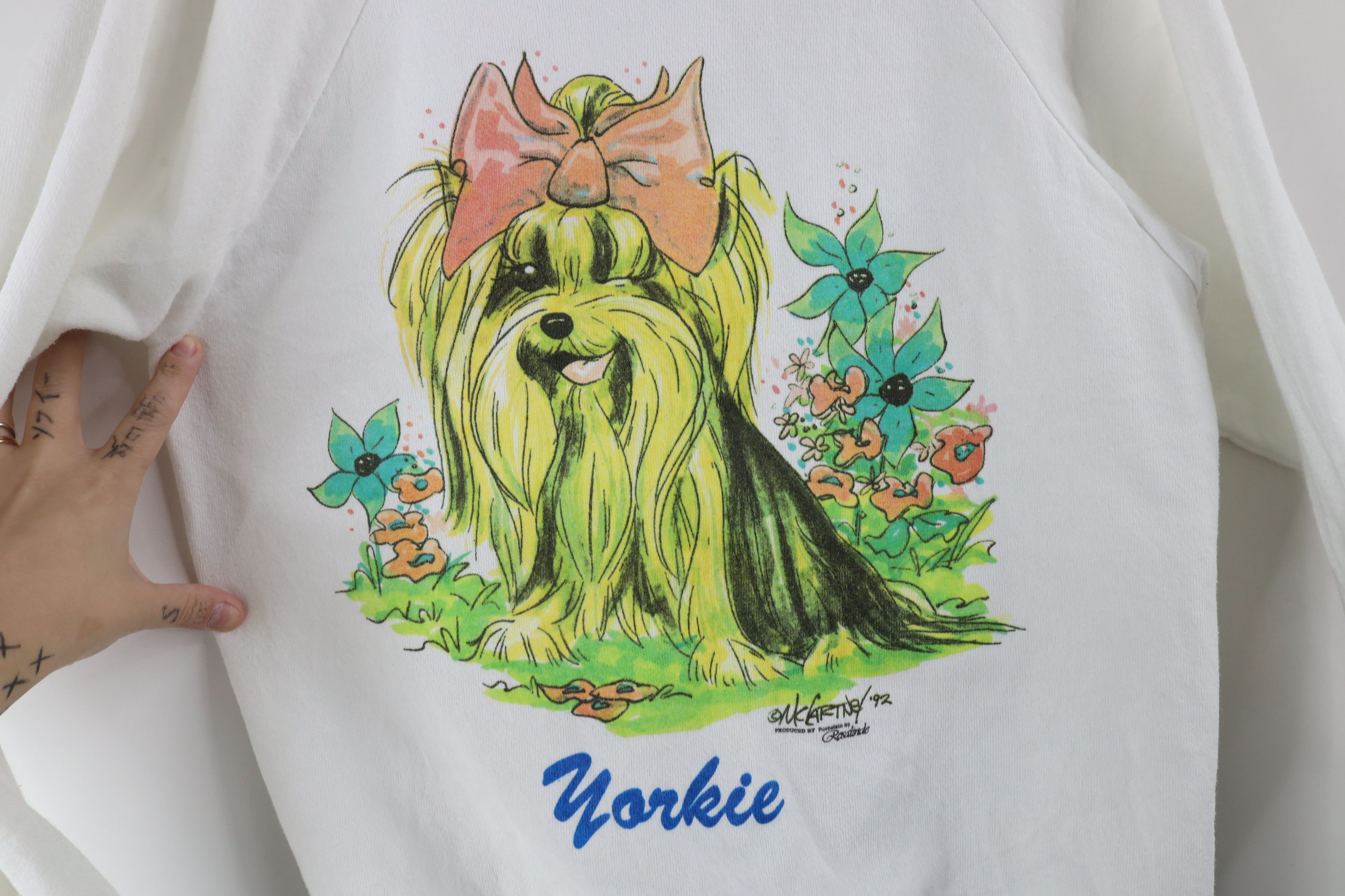Vintage Vintage 90s Streetwear Yorkie Dog Crewneck Sweatshirt USA Size L / US 10 / IT 46 - 4 Thumbnail