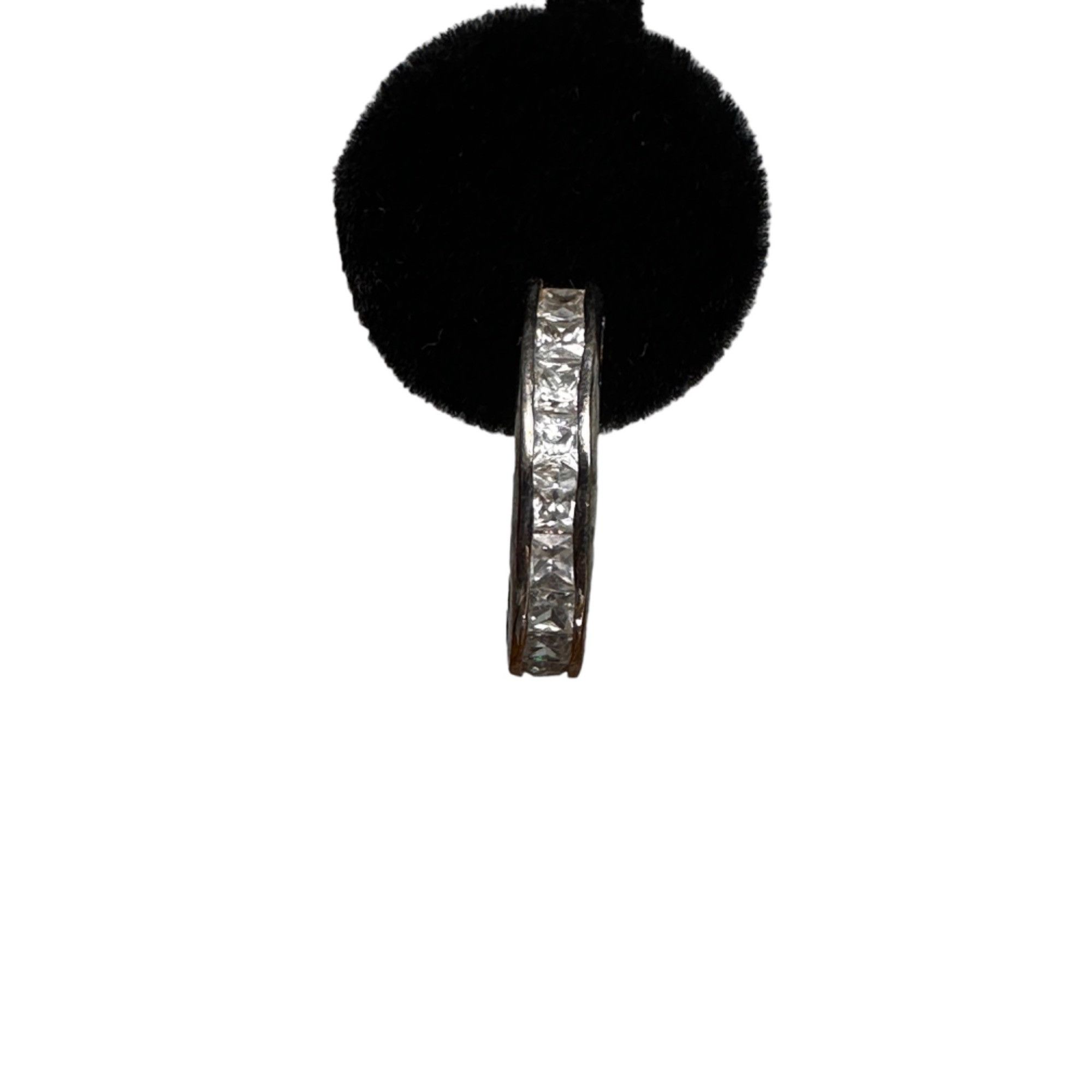 Designer Landau Silvadium CZ Tennis Hoop Earrings Like New 925 Pallad Size ONE SIZE - 8 Thumbnail