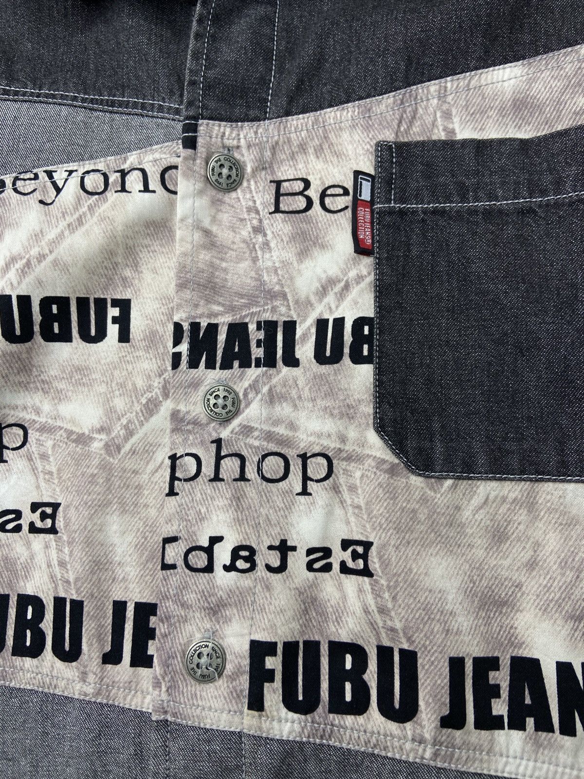 Fubu Vintage 00s Fubu Denim Hiphop Denim Shirts Button Up Size US L / EU 52-54 / 3 - 8 Thumbnail