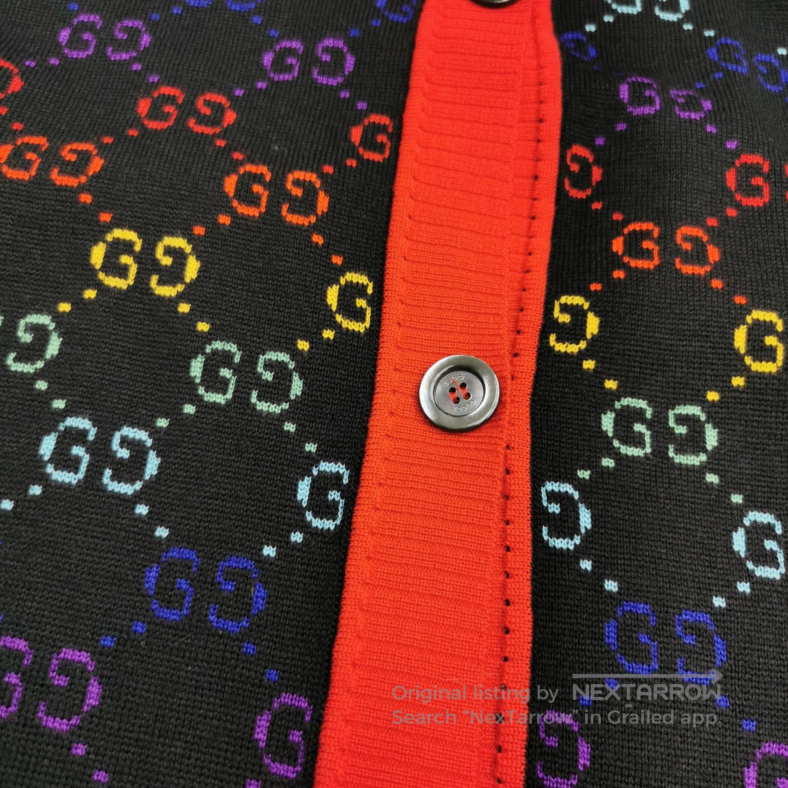 Gucci Gucci XL Wool Colorful GG Logo Cardigan. Size XL / US 12-14 / IT 48-50 - 2 Thumbnail