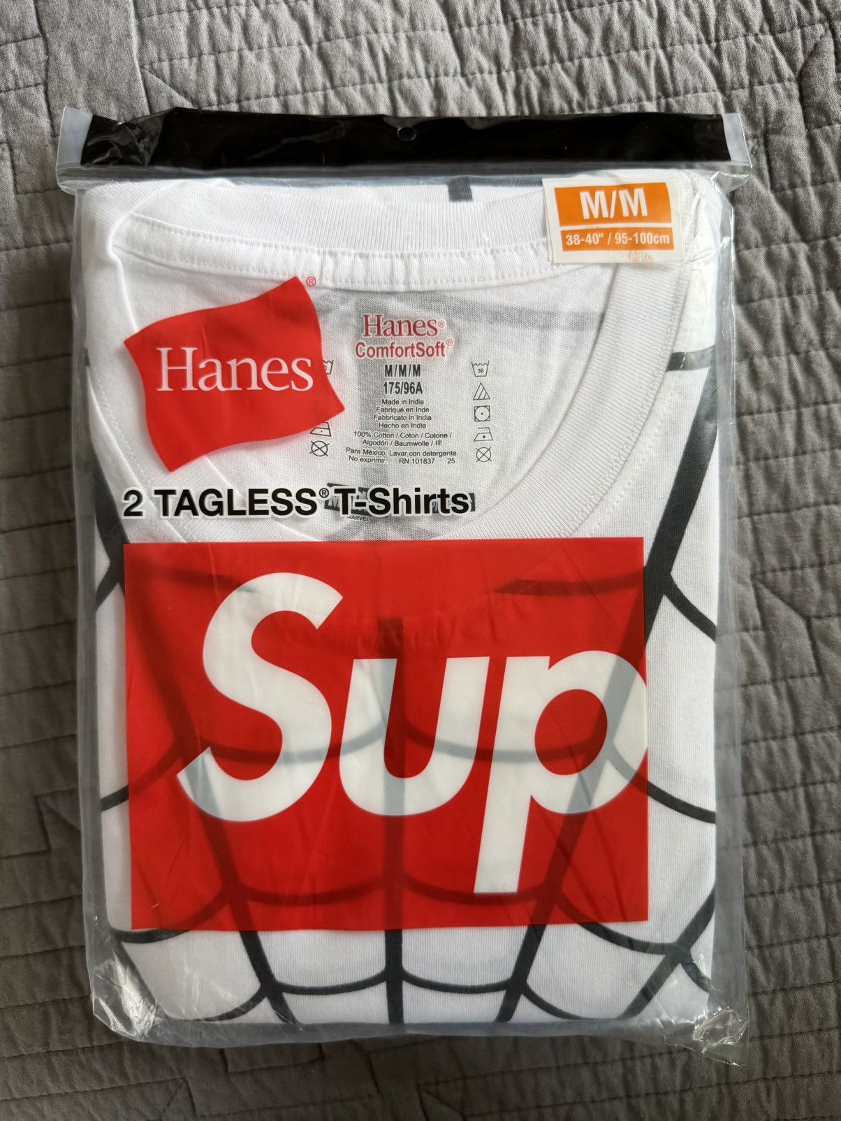 Supreme Supreme Hanes Spider-Man Tagless Tees (2 Pack) White Size US M / EU 48-50 / 2 - 1 Thumbnail