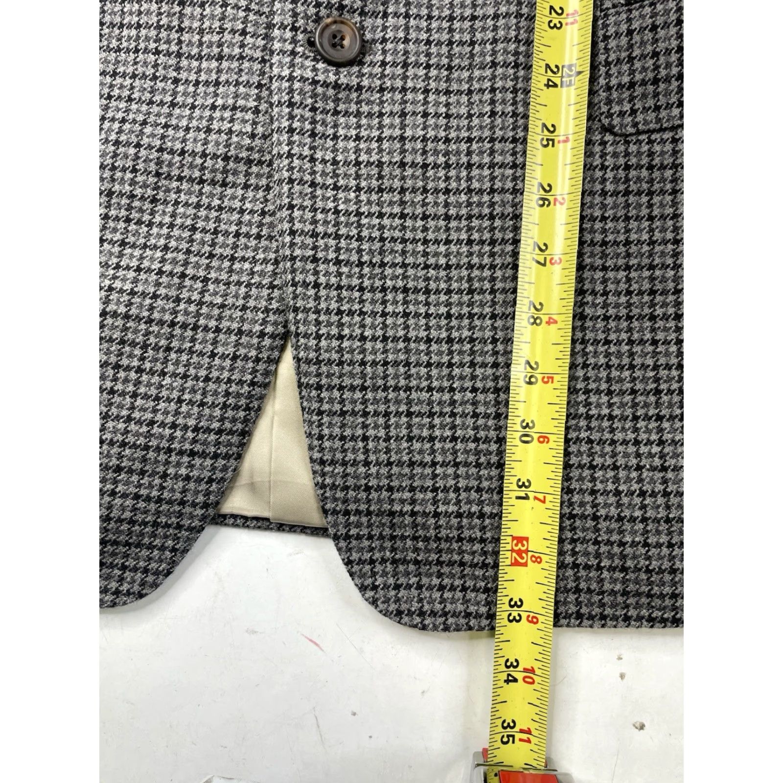 Paul Stuart PAUL STUART Plaid Houndstooth Wool Tweed Suit 43-37 Long Jacket Pants Men Gray/Multi 2 Piece Long Regular Canada Size 46R - 5 Thumbnail