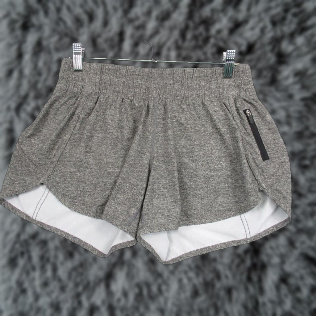 Lululemon Lululemon Shorts Womens 8 Gray Heather Running Lined Zip Pocket Athletic Gym Size 30" / US 8 / IT 44 - 1 Thumbnail
