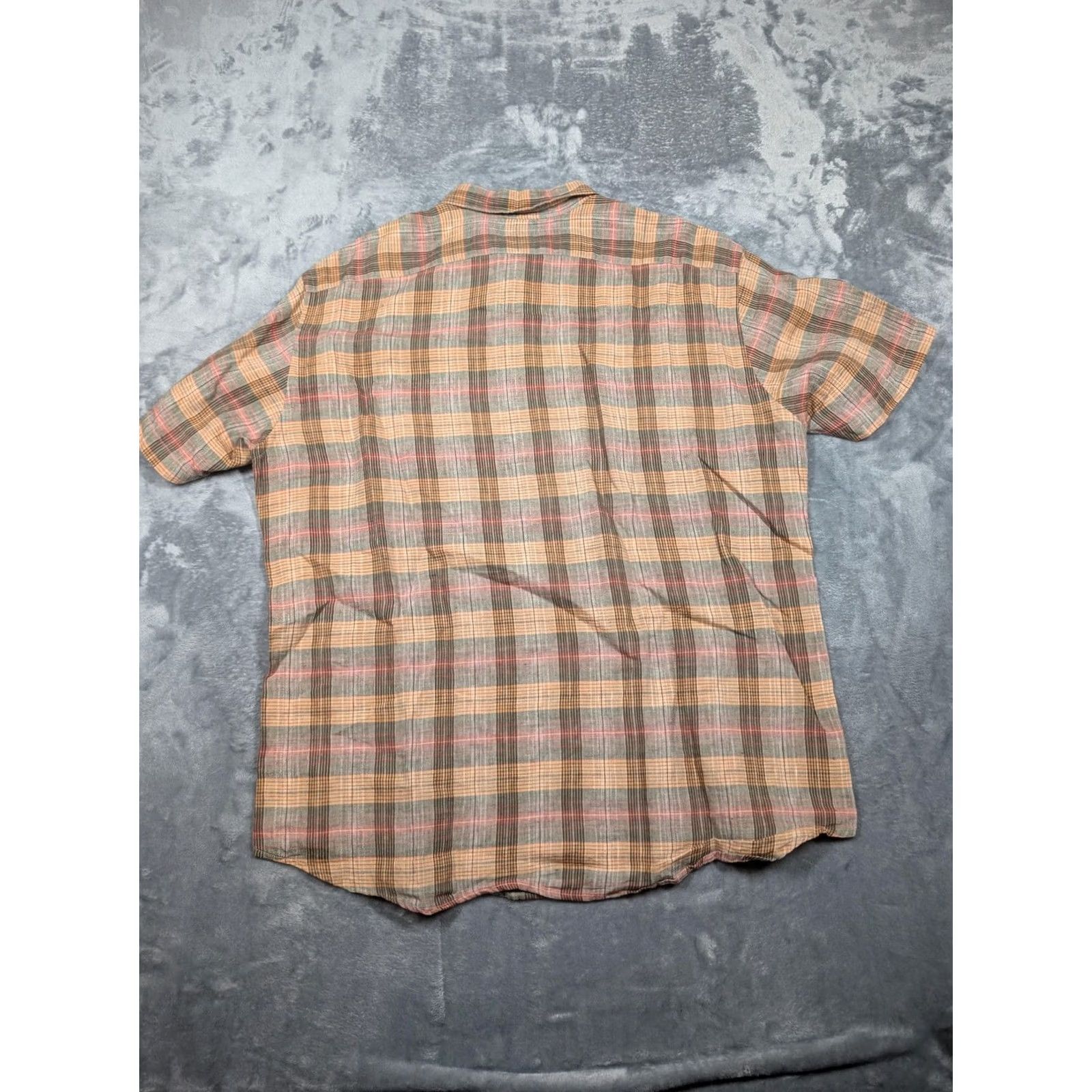 J.Crew J.CREW Shirt Mens Large Multicolor Plaid 100% Linen Short Sleeve Button Front Size US L / EU 52-54 / 3 - 5 Thumbnail