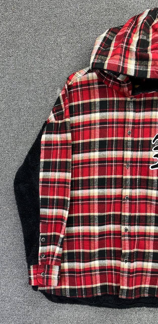 Japanese Brand Vintage Stud Muffin Shadow Plaid Fleece Button Up Jacket Size US L / EU 52-54 / 3 - 5 Thumbnail