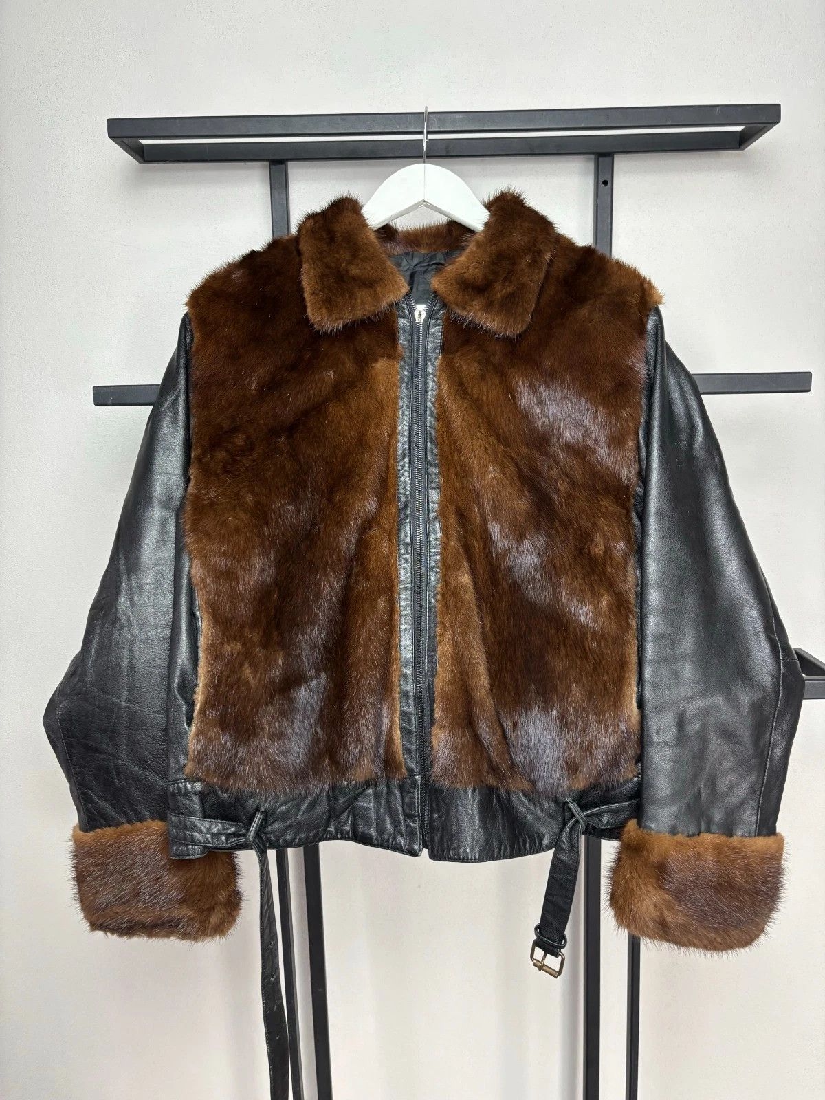 Yohji Yamamoto 2000s ISSEY MIYAKE STYLE MINK FUR/LEATHER JACKET Size US M / EU 48-50 / 2 - 2 Thumbnail