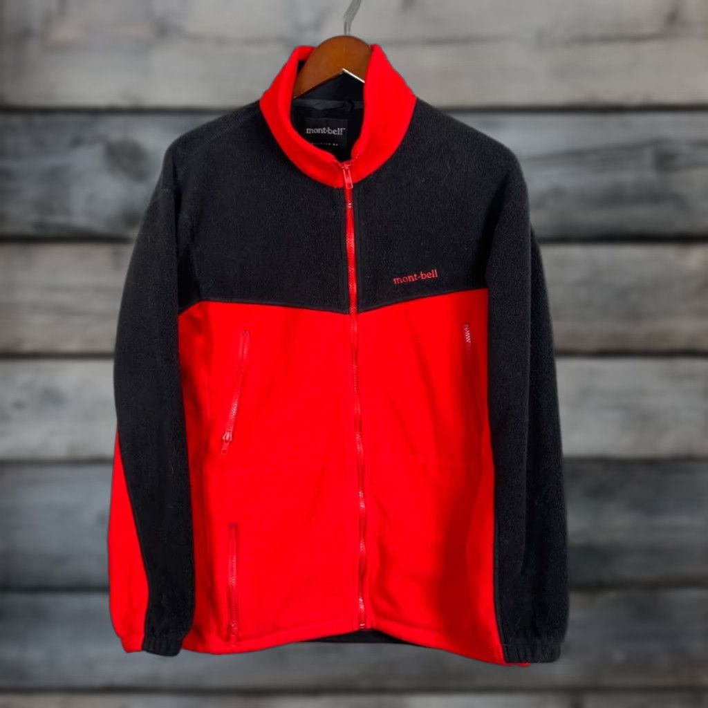 Montbell VINTAGE montbell x Lands' End Jacket Women's Medium Red Black USA Tag Zip Up Fleece Womens Size M / US 6-8 / IT 42-44 - 1 Thumbnail