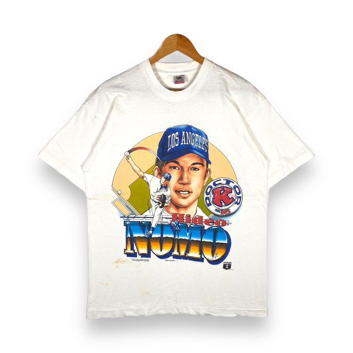 MLB × Vintage VINTAGE 90's HIDEO NOMO "DOCTOR K" MLB SUPERSTARS TEE Size US L / EU 52-54 / 3 - 1 Thumbnail