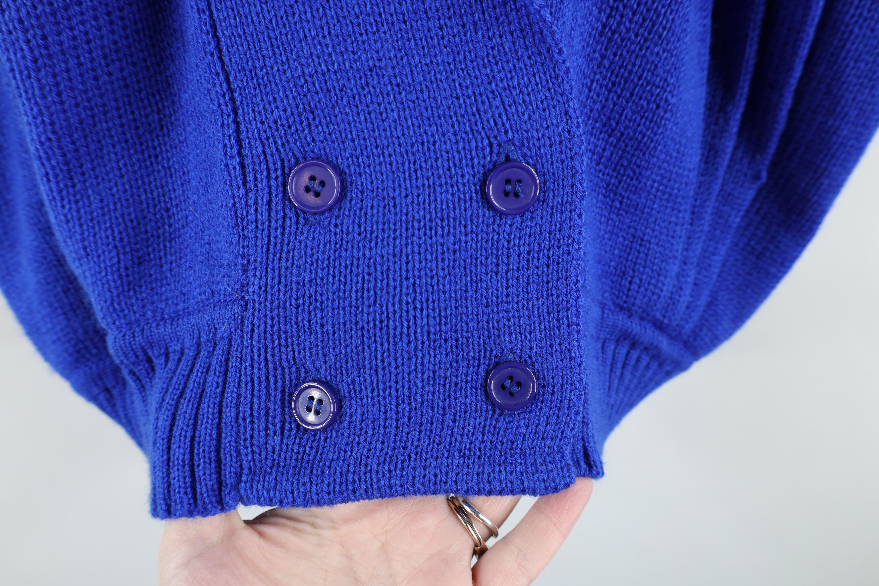 Vintage Vintage 90s Mid Mod Pleated Knit Sweater Vest Royal Blue Size M / US 6-8 / IT 42-44 - 5 Thumbnail