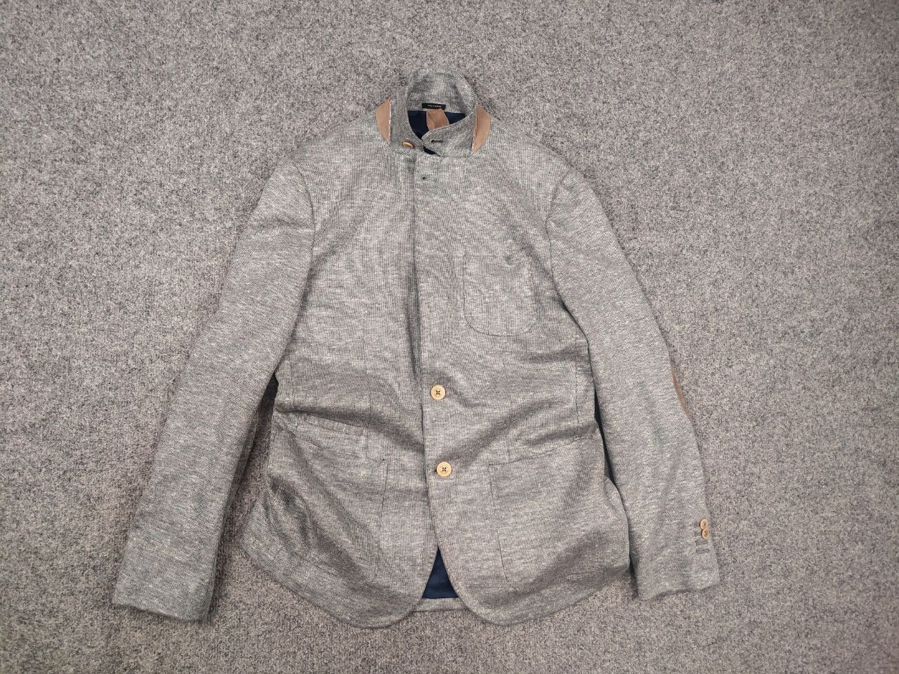 Massimo Dutti Massimo Dutti Design Grey Linen Blend Blazer Sports Jacket Size US M / EU 48-50 / 2 - 9 Thumbnail