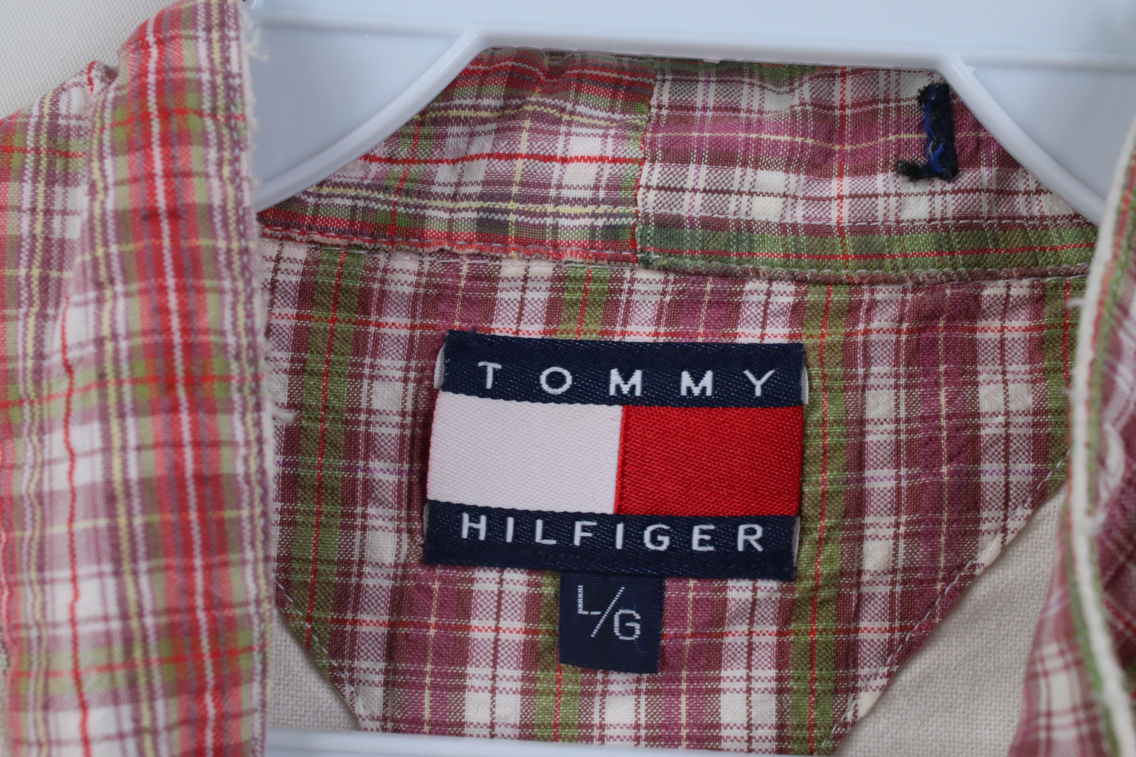 Tommy Hilfiger Vintage 90s Tommy Hilfiger Band Collar Button Shirt Size US L / EU 52-54 / 3 - 8 Thumbnail