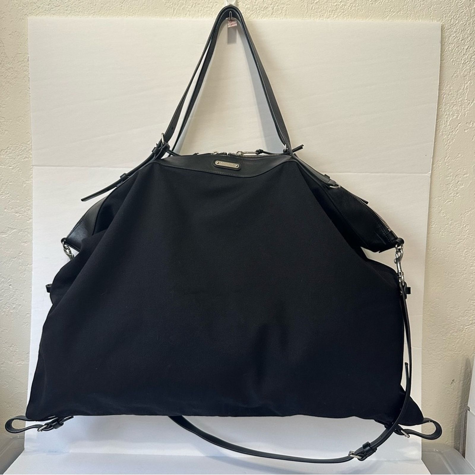 Saint Laurent Paris ID Convertible Canvas Travel Duffel Bag Lrg Black Leather Size ONE SIZE - 14 Thumbnail