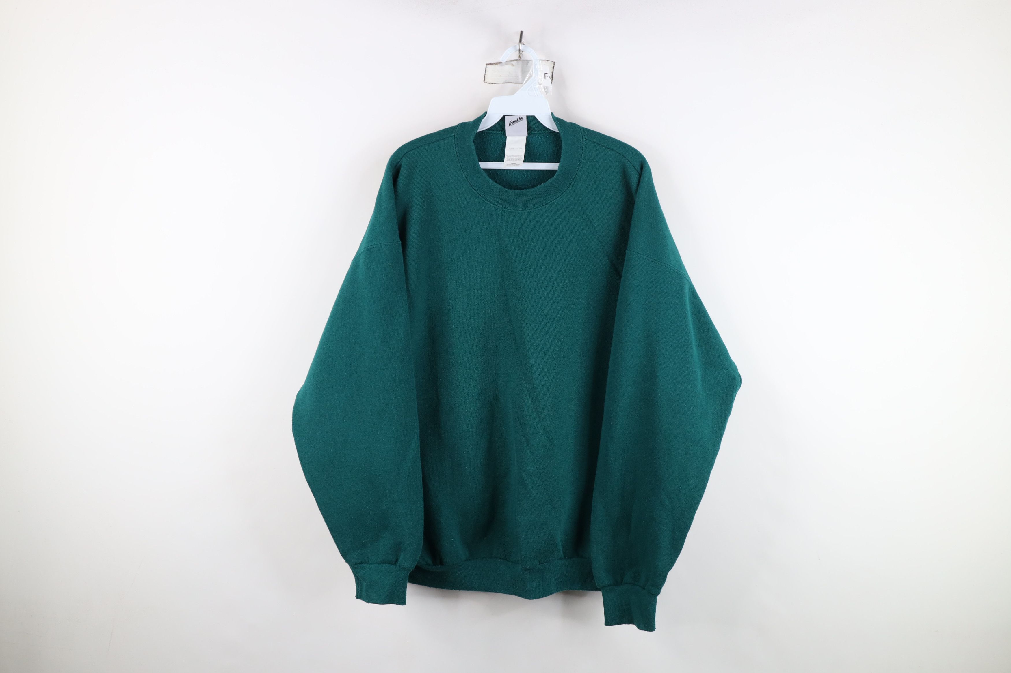 Vintage Vintage 90s Streetwear Blank Crewneck Sweatshirt Green Size US L / EU 52-54 / 3 - 1 Thumbnail