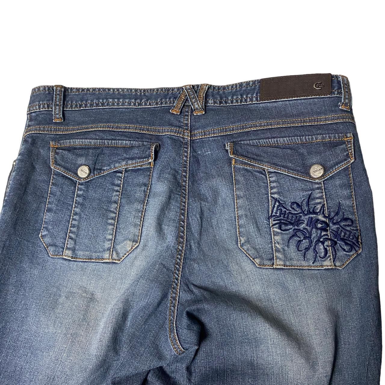 If Six Was Nine K2 Japanese Flared Embroided Straight Cut Jeans Size US 32 / EU 48 - 3 Thumbnail