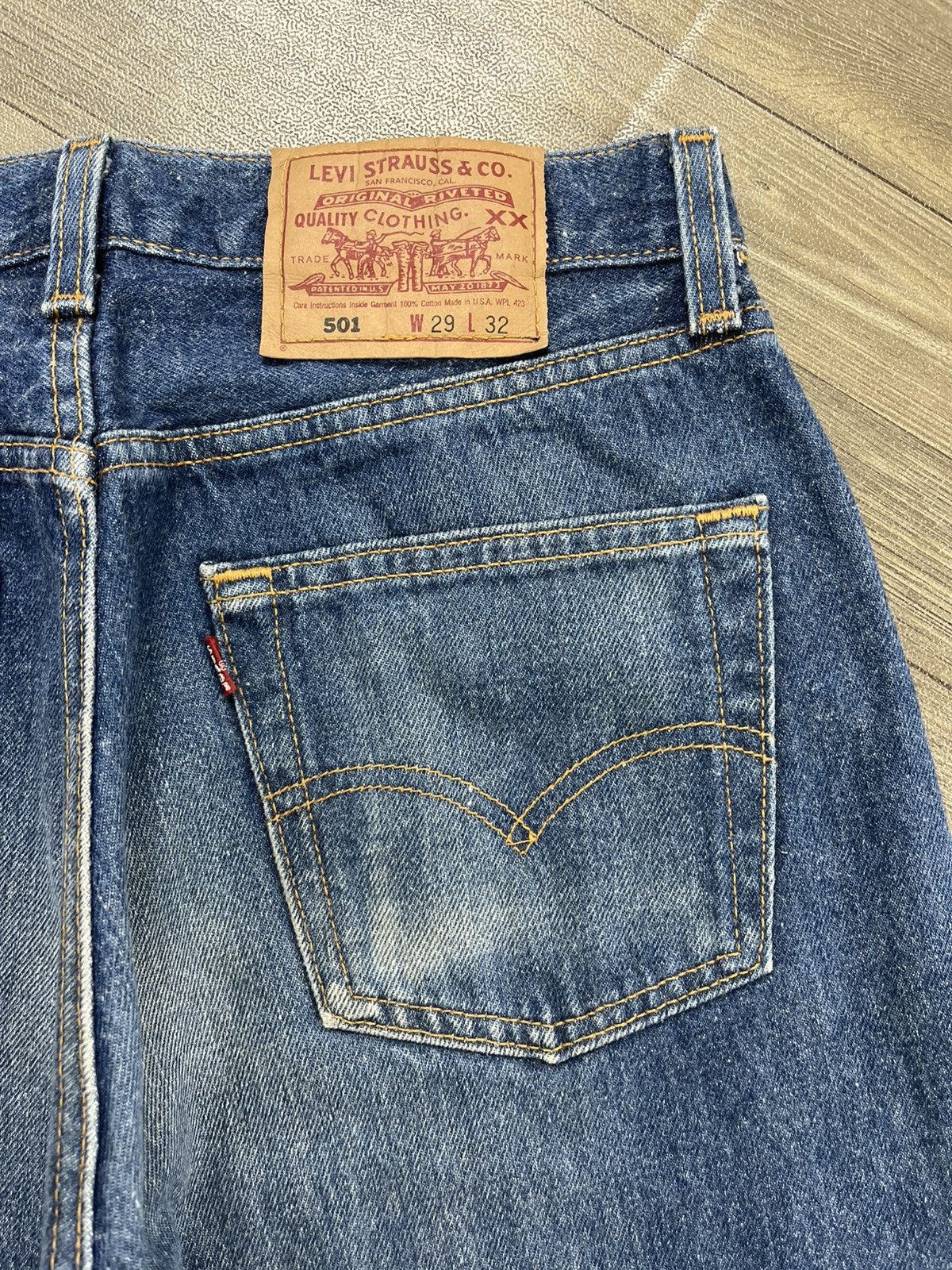 Levi's Vintage Clothing 🇺🇸1990s Vintage Levis 501 29x32 Straight Leg Blue Jeans Size US 29 - 16 Thumbnail
